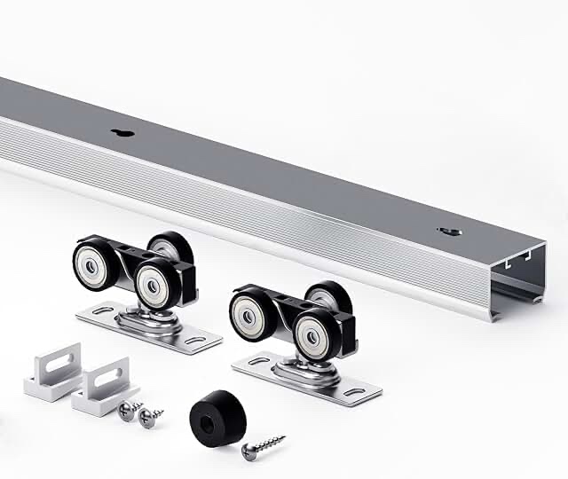 Ease life 6’72” sliding pocket door hardware track kit for 26 inch 36 inch wide single door