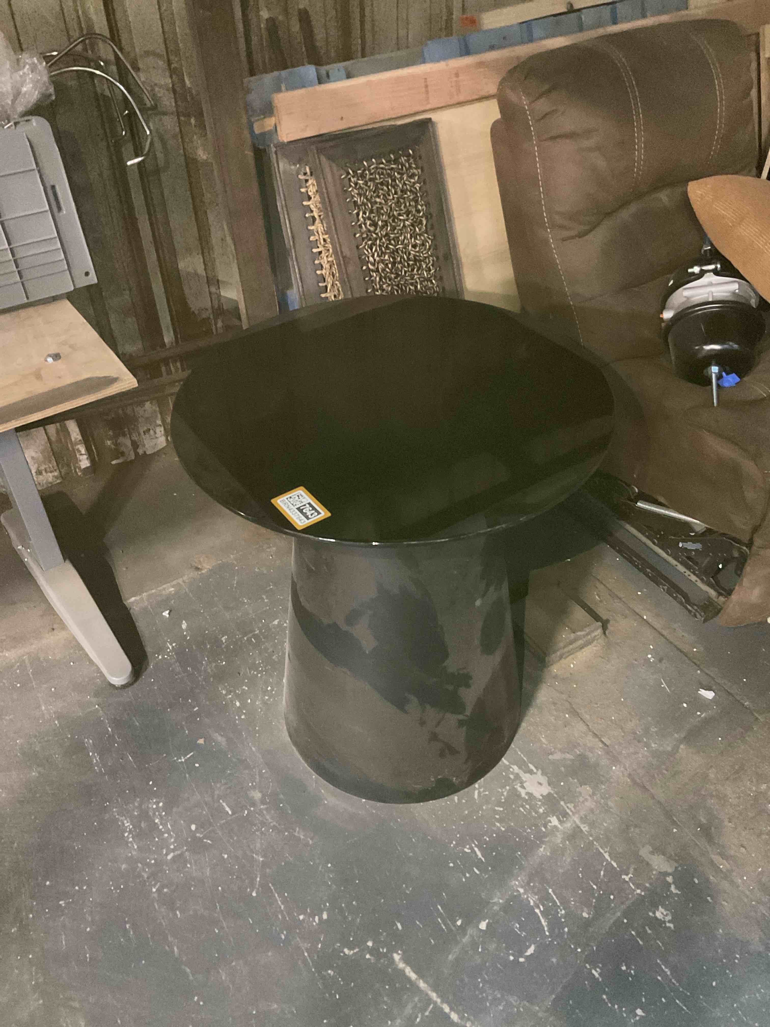 small glass topped table