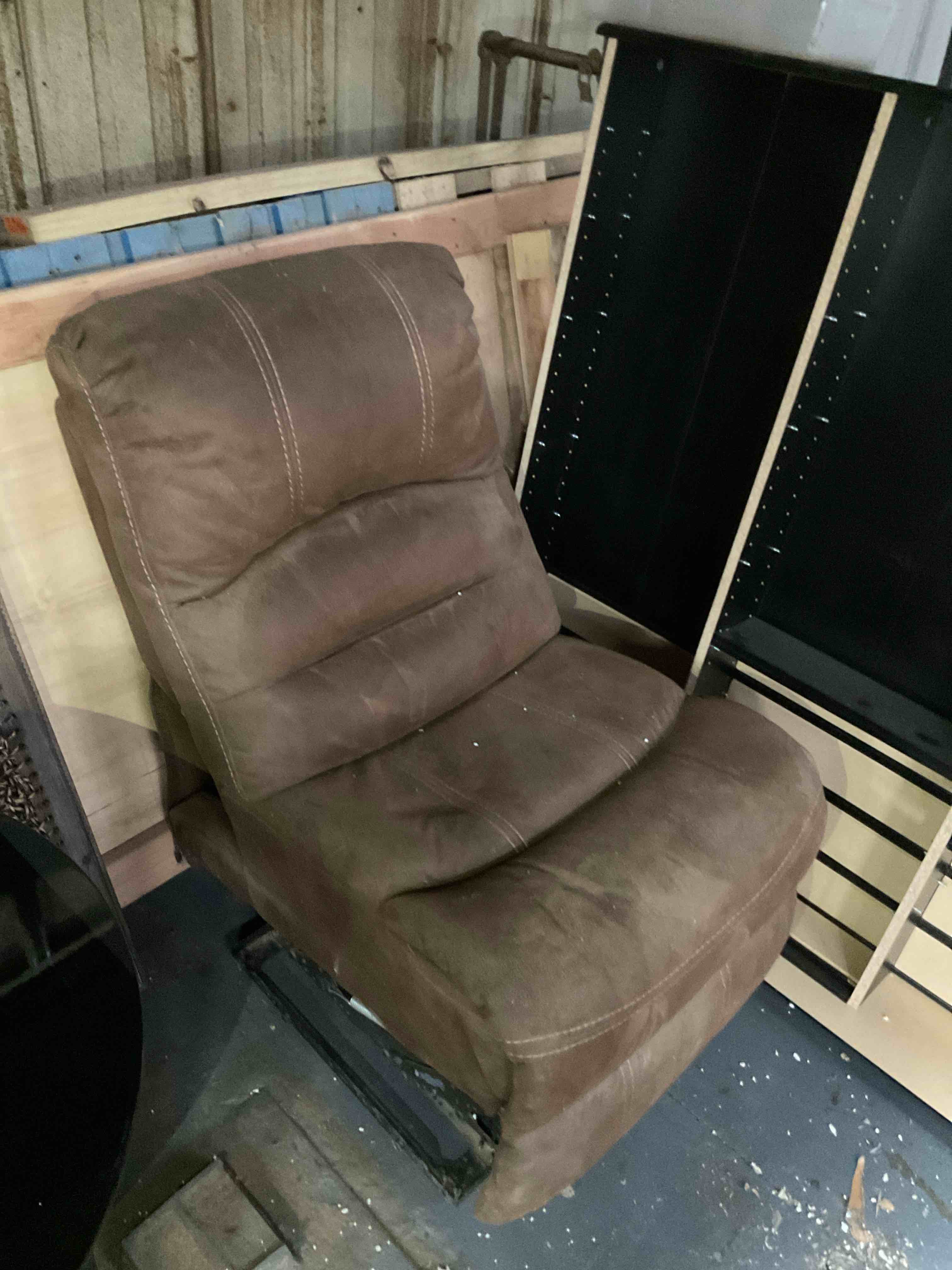 Condition photo showing Good Condition for Brown leather sofa component