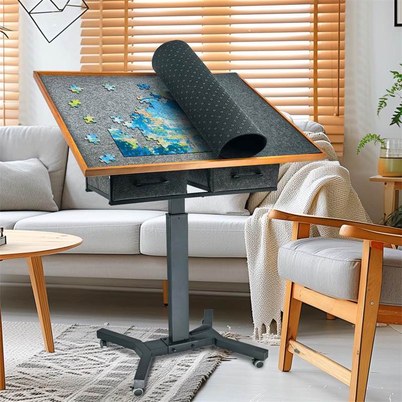 Condition photo showing Good Condition for 1500 Piece Jigsaw Puzzle Table Freestanding Tilting Puzzle Board With Drawers \u0026 Wheels