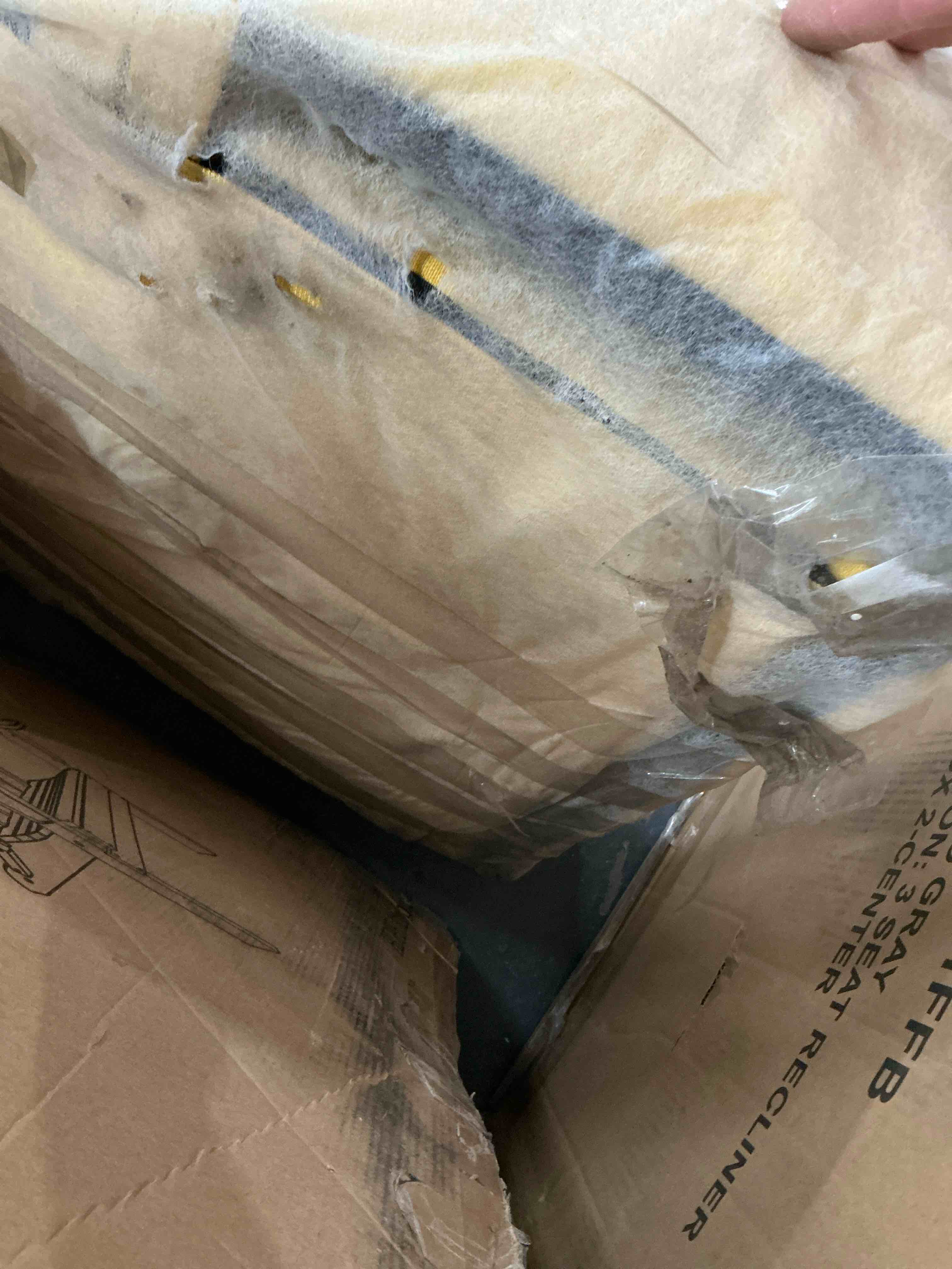 Condition photo showing As Is for Hogsett 3-in-1 Convertible Accent Chair,Upholstered Sleeper Sofa Bed