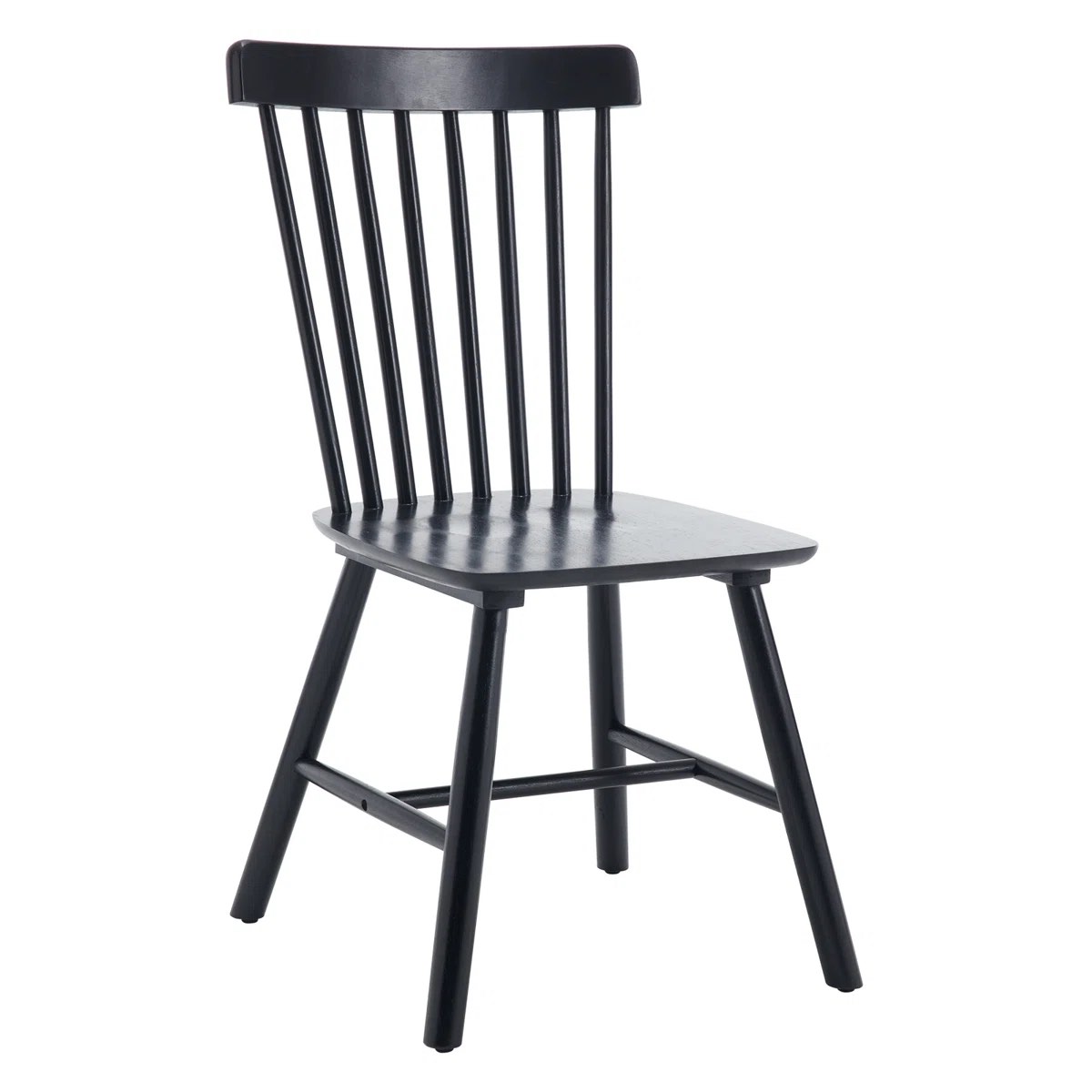 mid century windsor back solid wood dining chair, farmhouse slat back side chair for kitchen/dining room