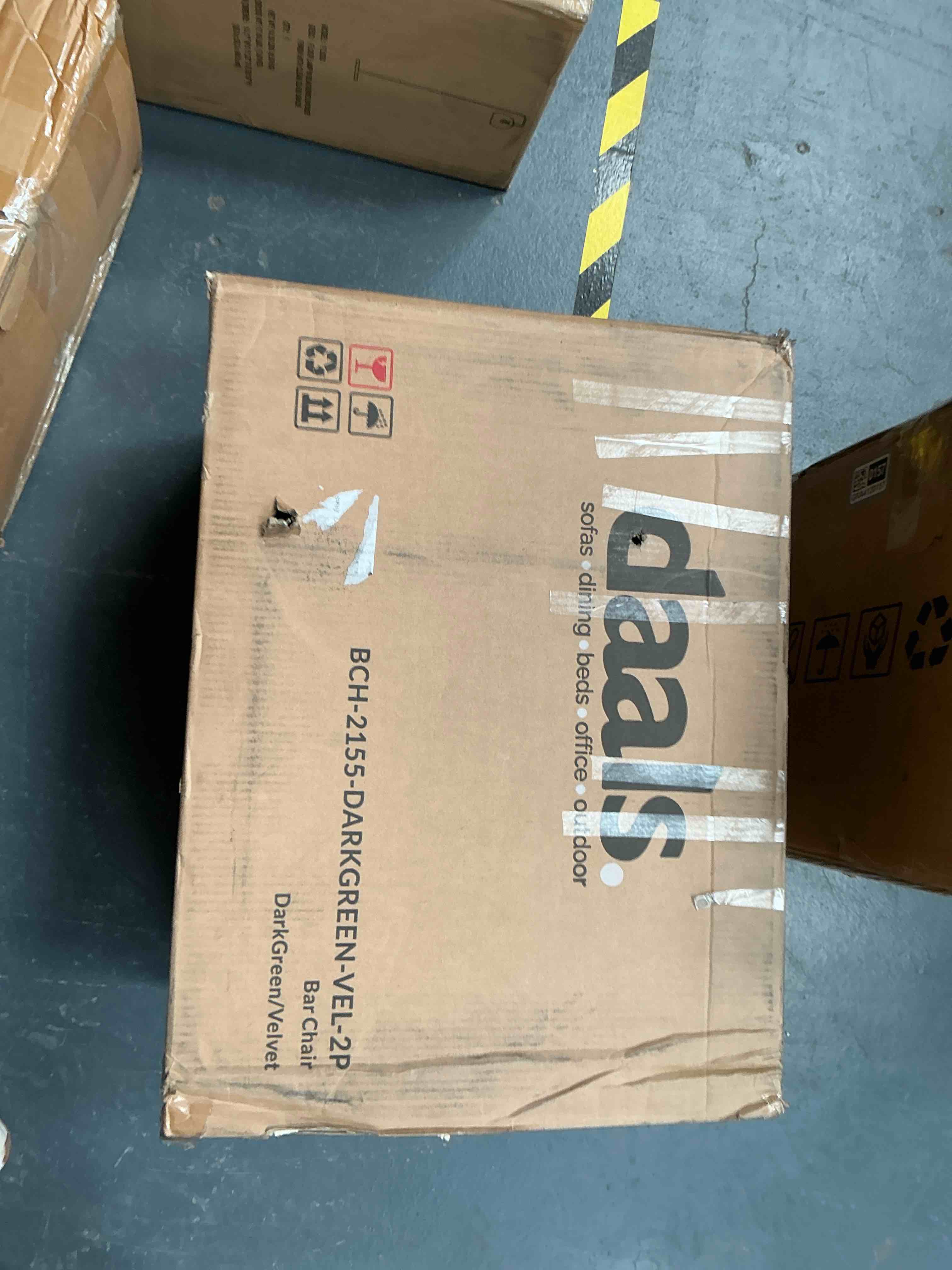 Condition photo showing Good Condition for DAALS dark green velvet bar chair