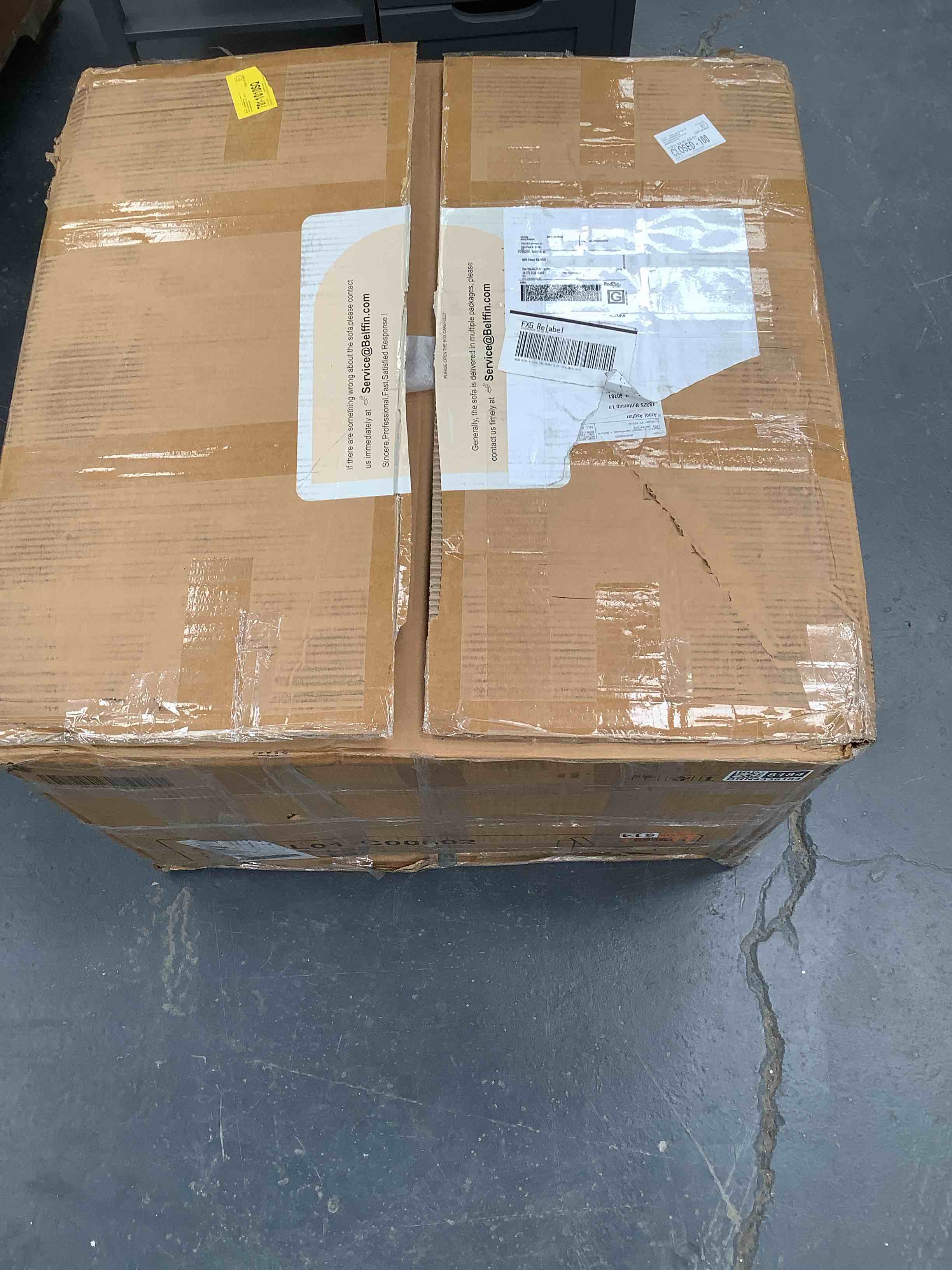 Condition photo showing Good Condition for blue couch chair incomplete B box only