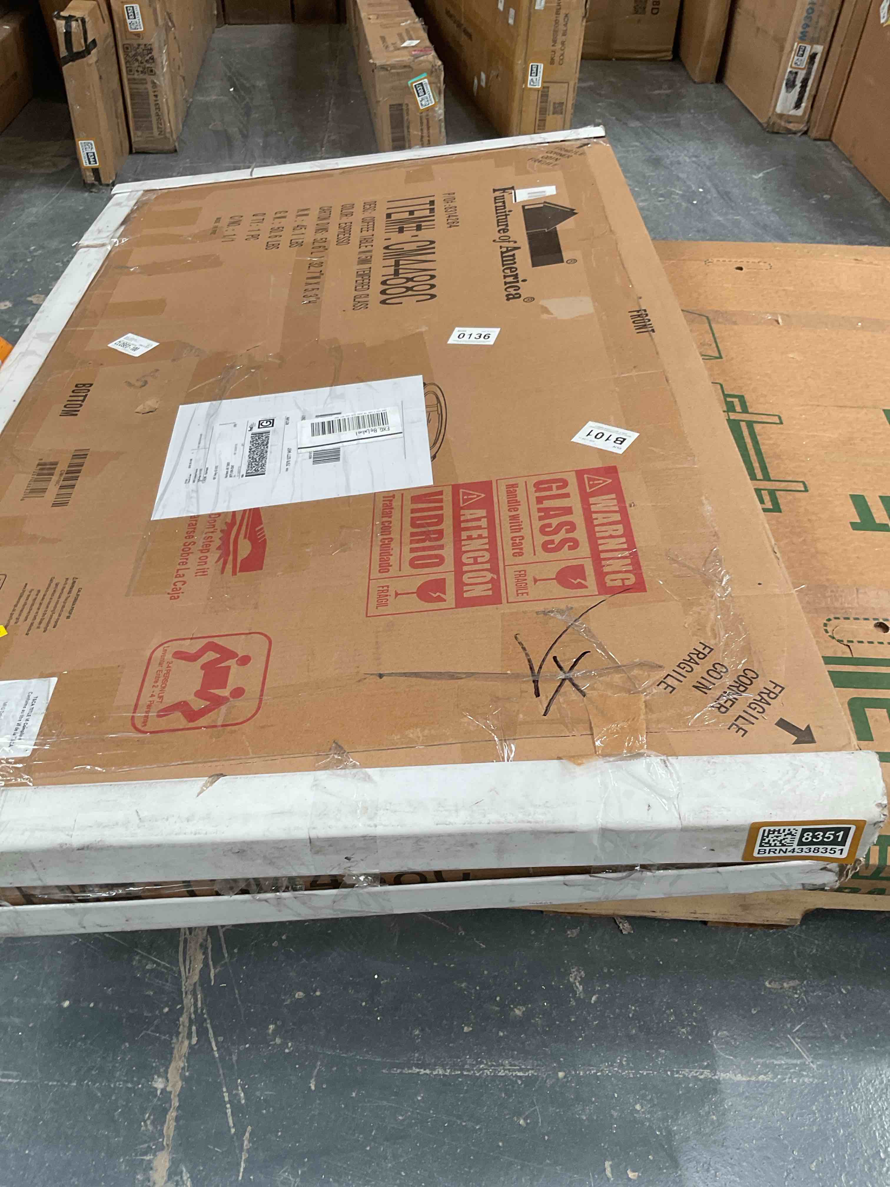 Condition photo showing Good Condition for COFFEE TABLE WITH TEMPERED GLASS ESPRESSO COLOR