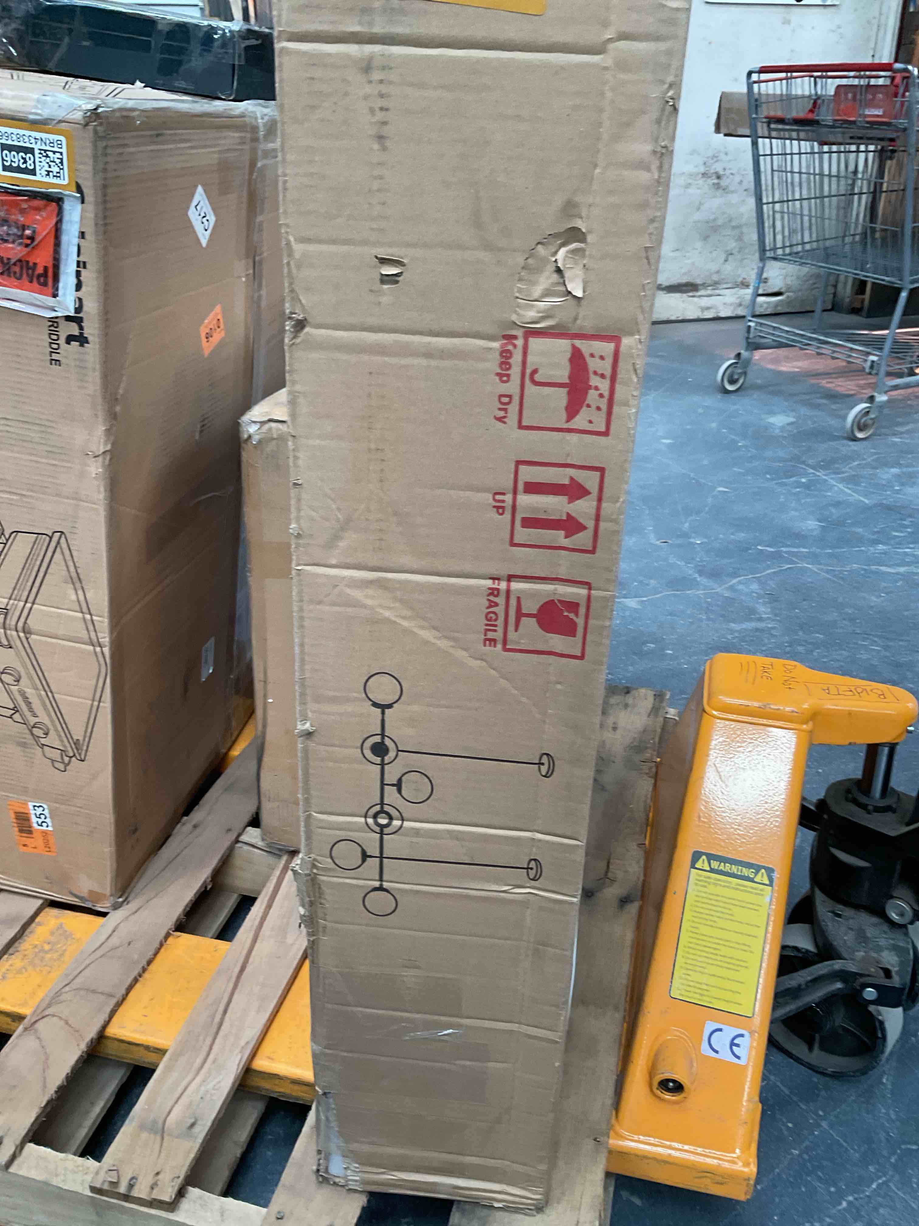 Condition photo showing Good Condition for Mid Century Modern Linear Chandelier With Adjustable Glass Pendant Lights For Dining Room, Kitchen Island, And Living Room