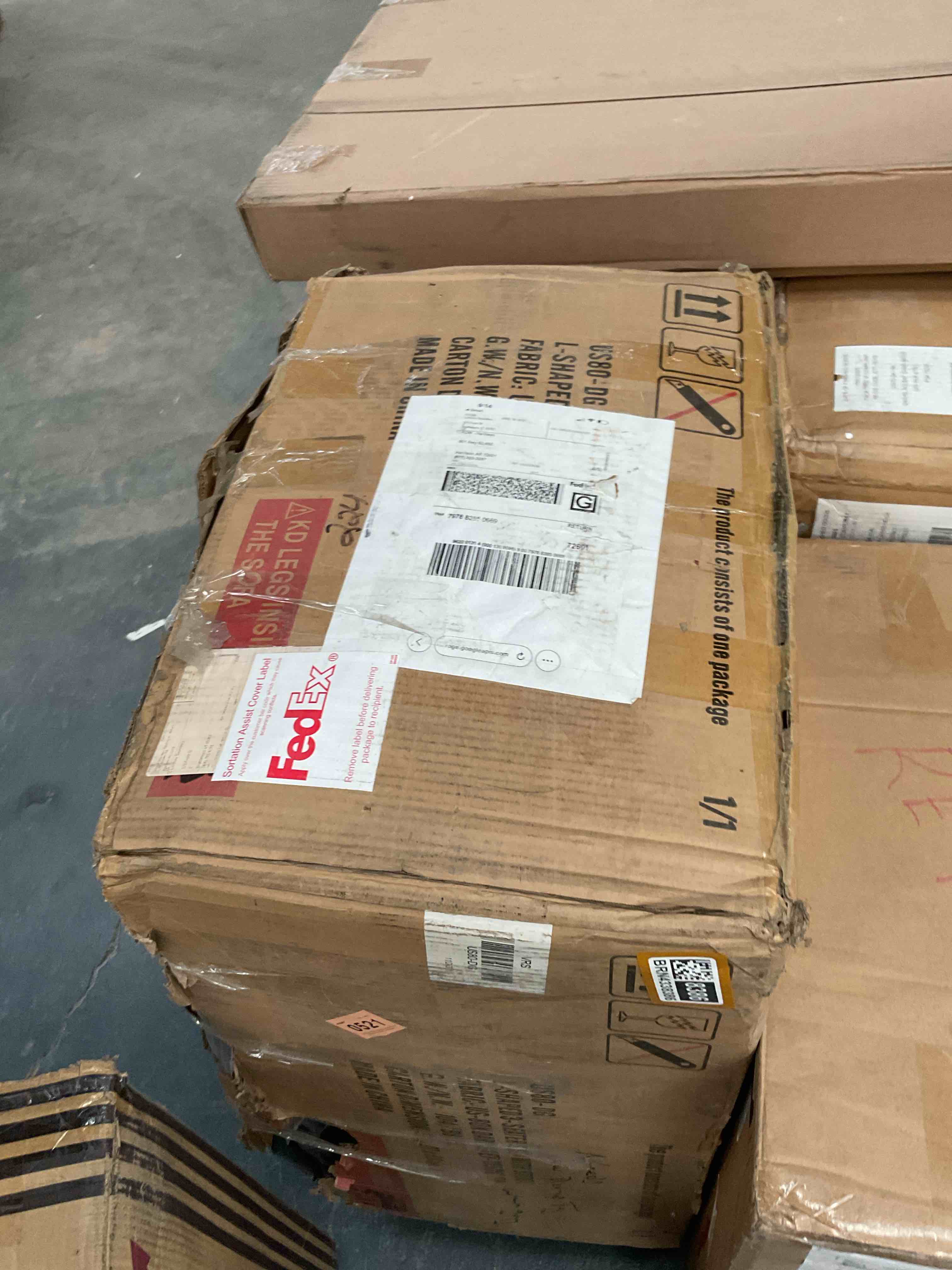 Condition photo showing Good Condition for (MAYBE INCOMPLETE )L SHAPED THREE CEDAR SOFA WITH STOOL