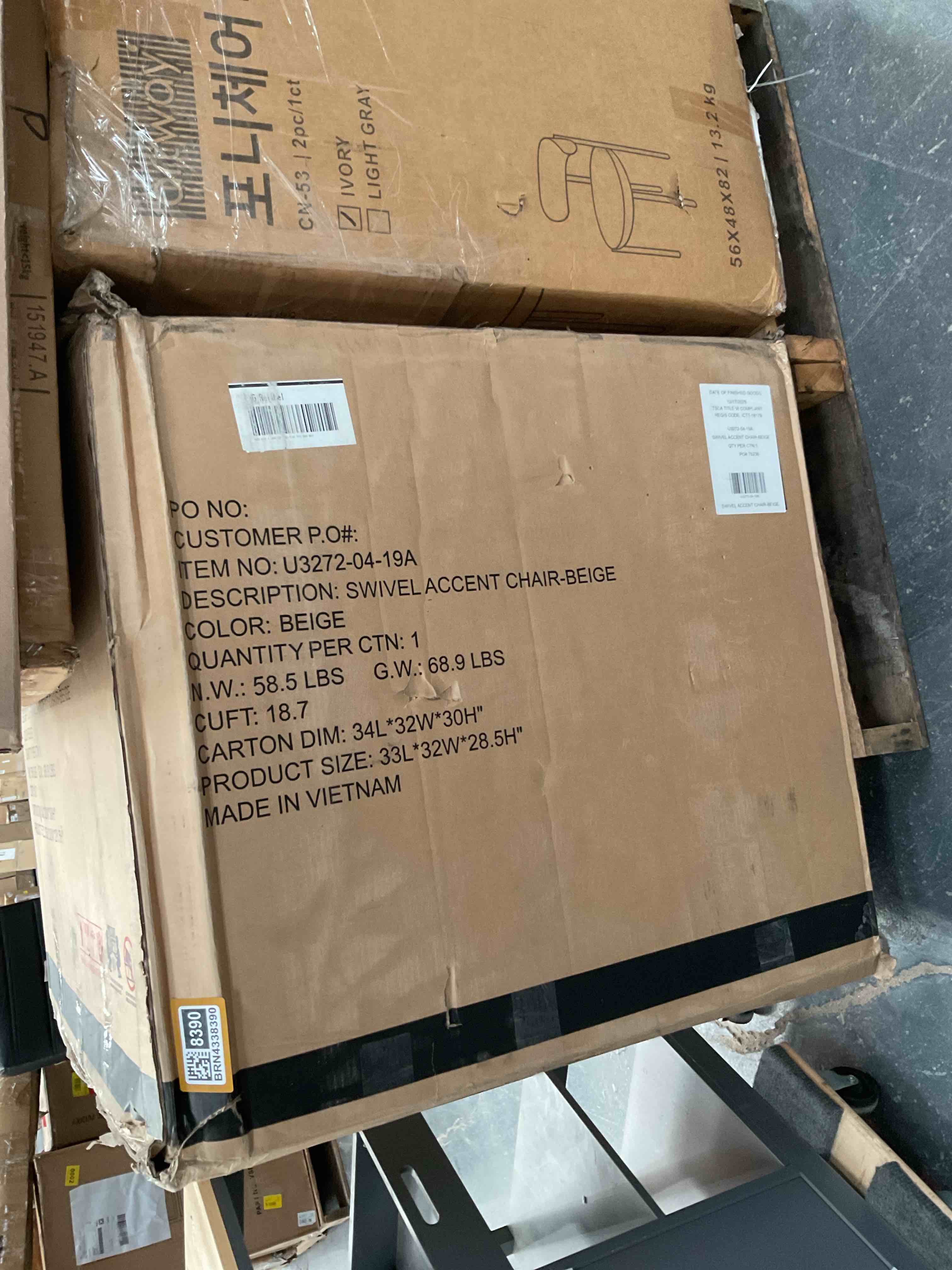 Condition photo showing Good Condition for Cordoba 33" W Polyester Swivel Barrel Chair