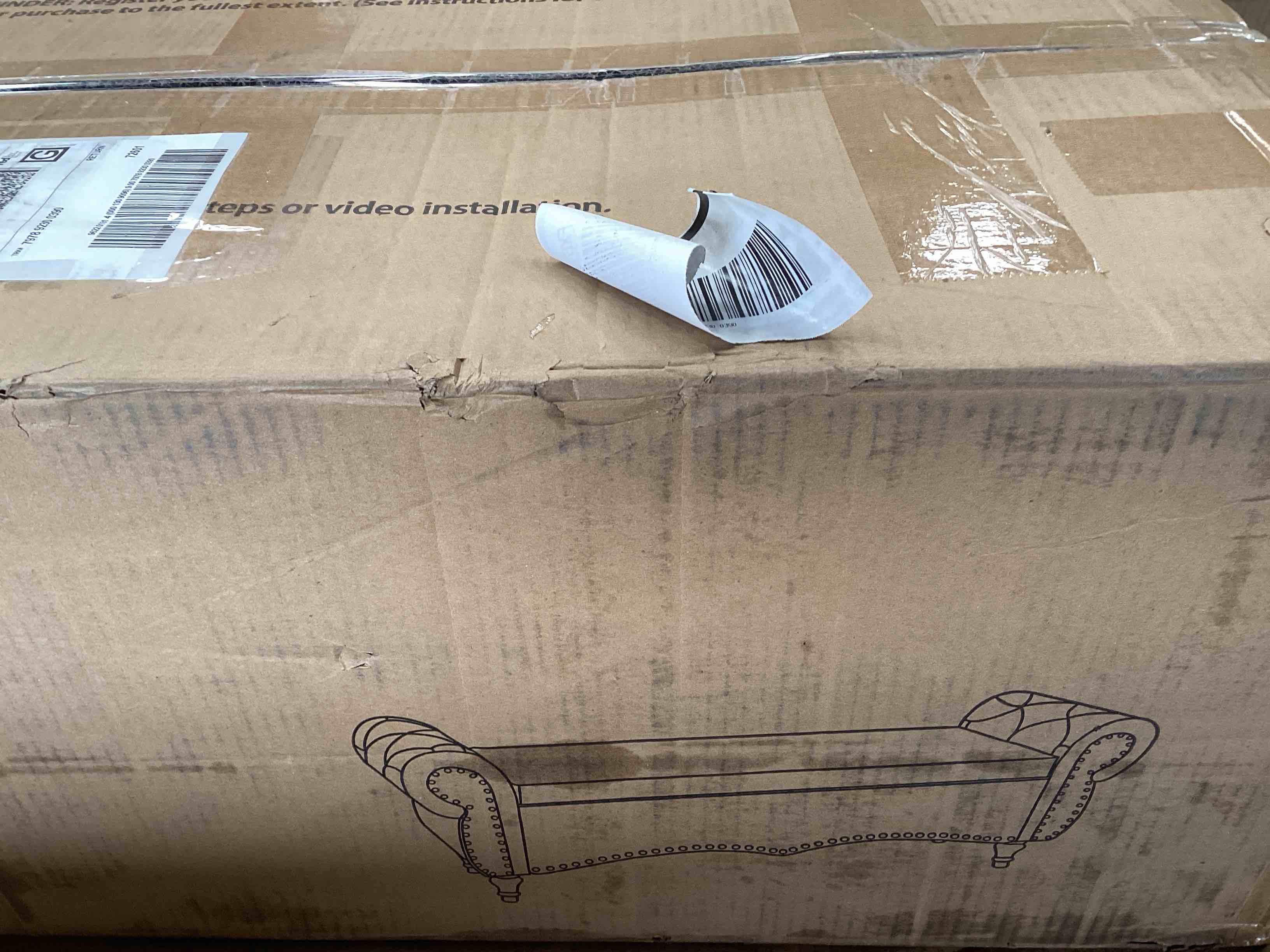 Storage ottoman dark brown