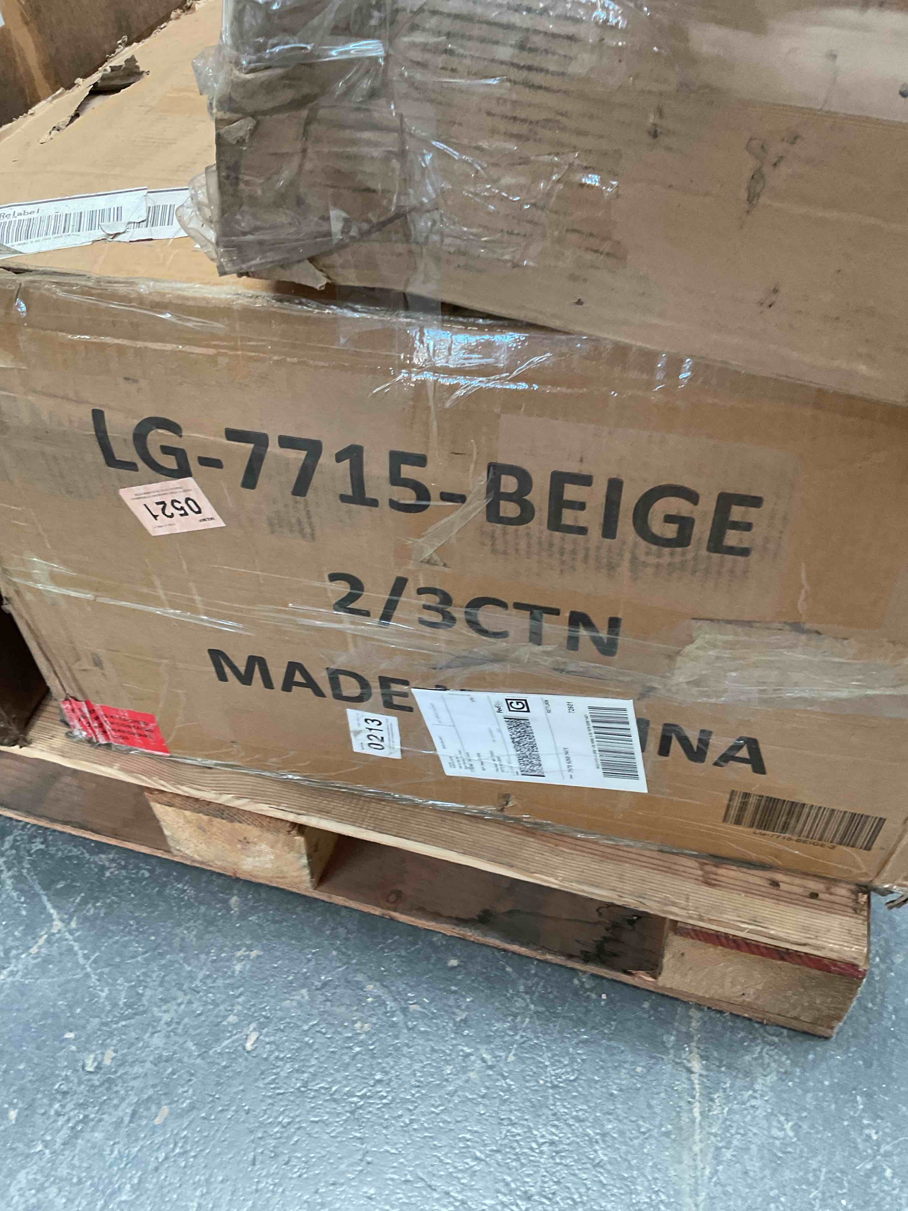 Condition photo showing Good Condition for (INCOMPLETE 1 box of 3) PART OF A BEIGE SOFA