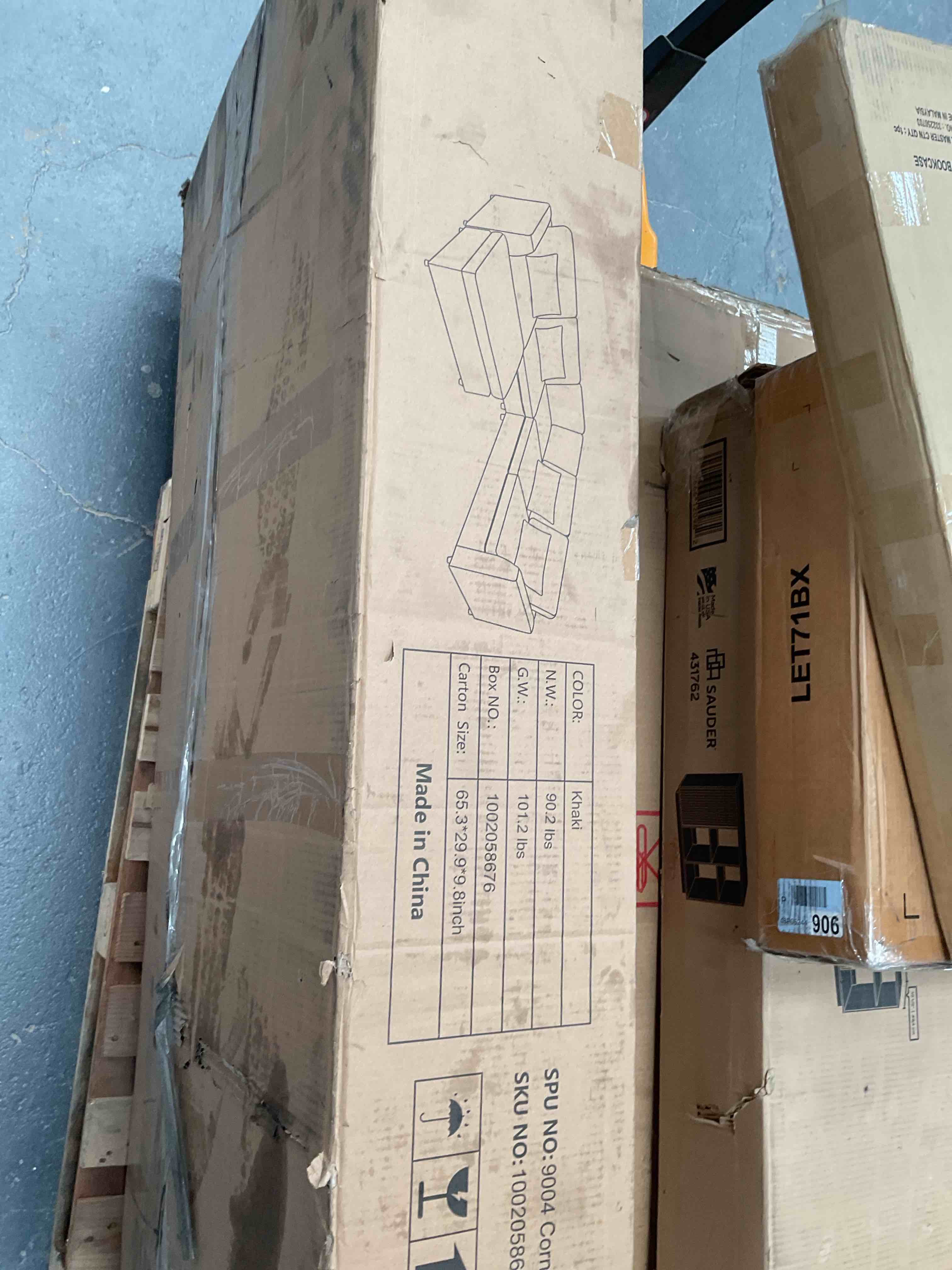 Condition photo showing Good Condition for (incomplete only 1 of 3 boxes )Corner Ottoman Arm