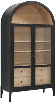 68" tall arched storage display cabinet(box says that the glass is broken)