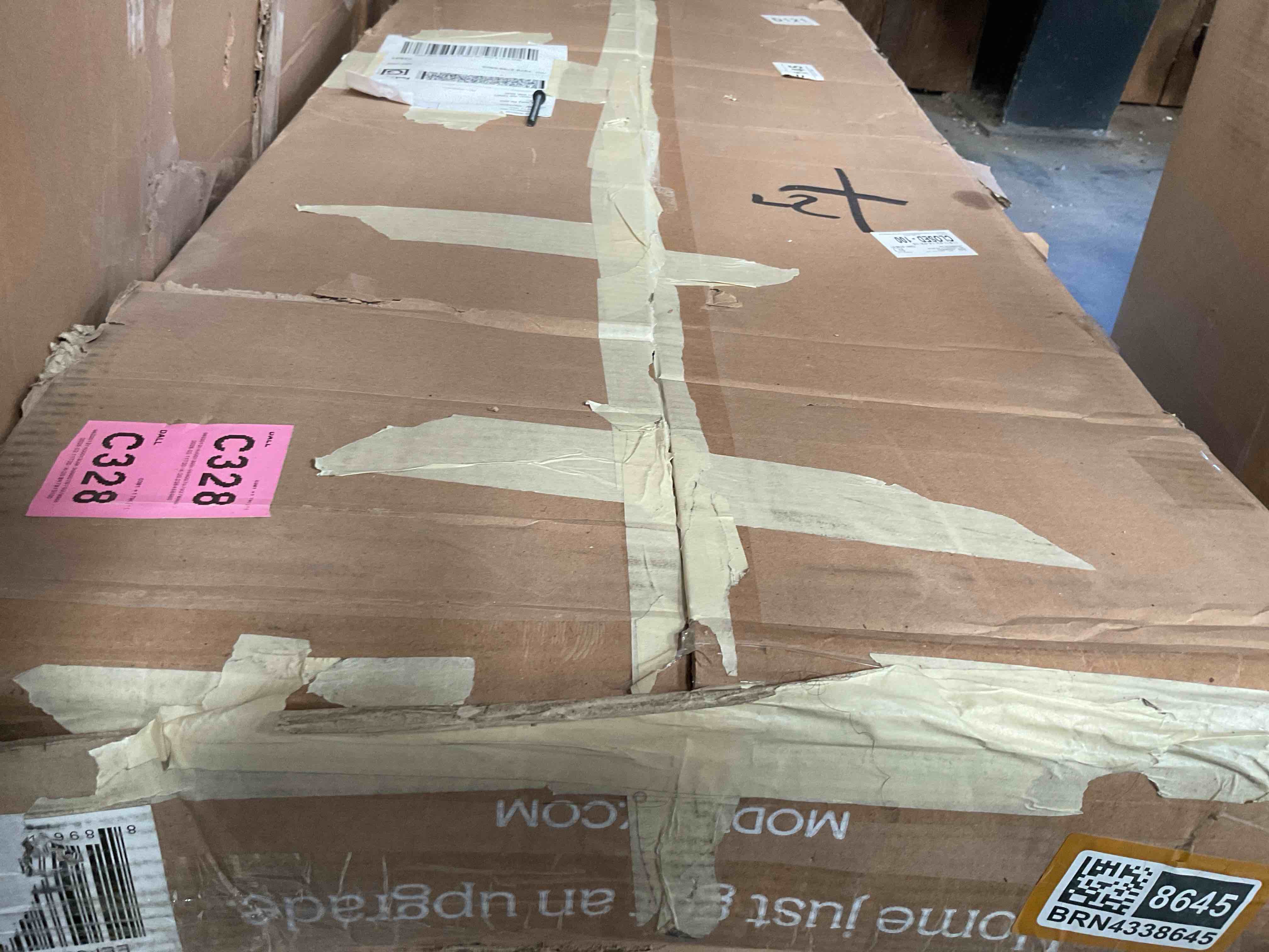 Condition photo showing Good Condition for render 70" faux travertine sideboard cabinet tv stand in travertine