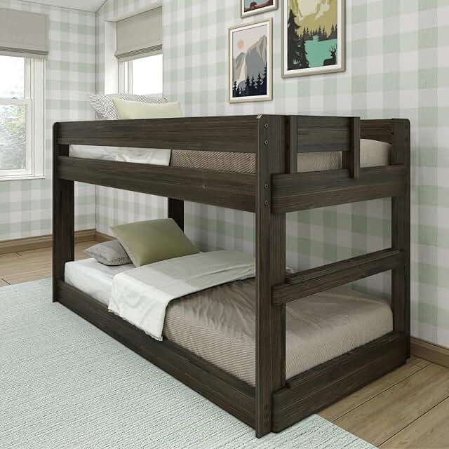 halley bunk headboard and footboard brown finish