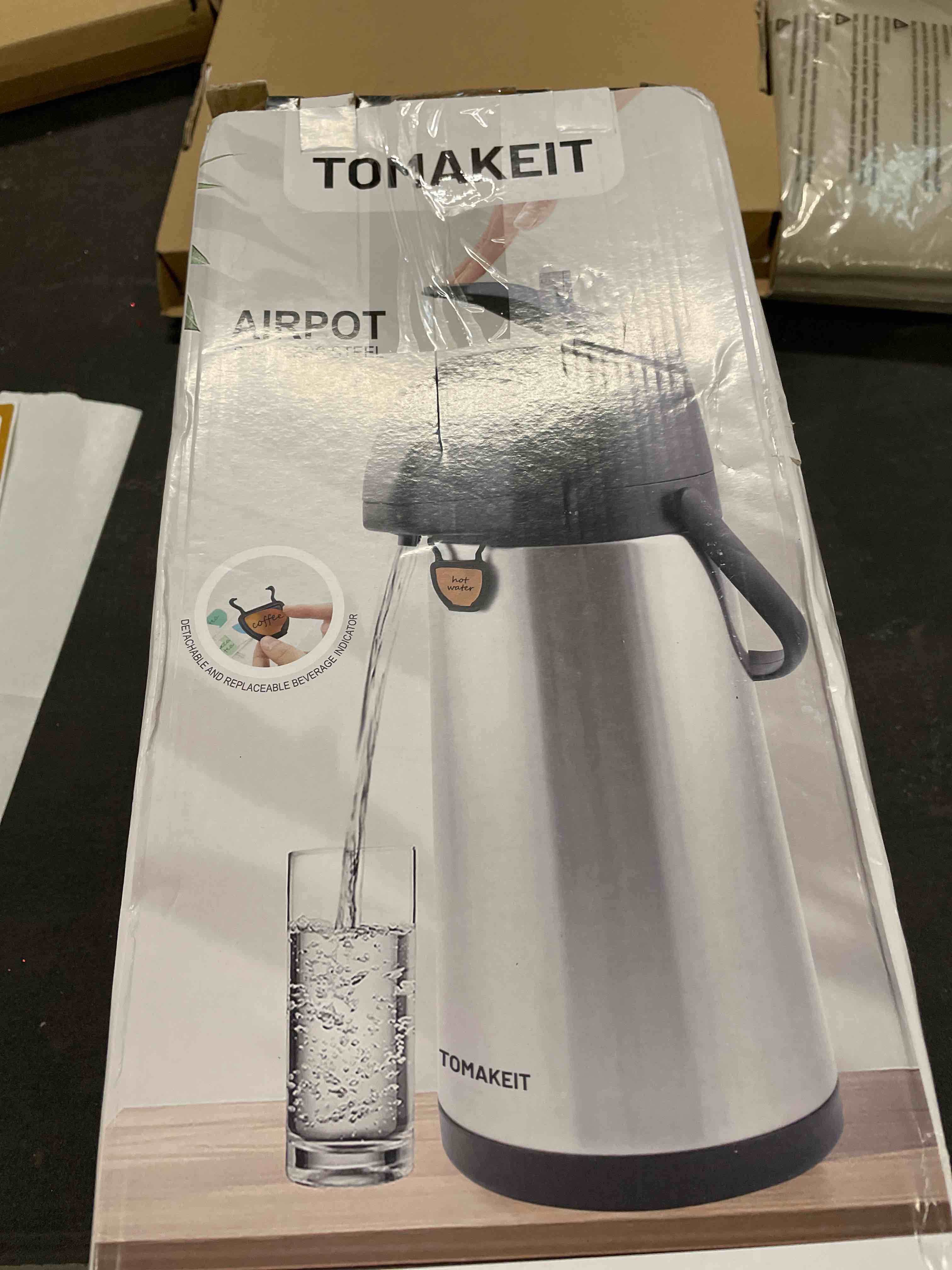 Condition photo showing Good Condition for Airpot Coffee Dispenser Thermal with Pump,3L/102 Oz Insulated Stainless Steel Large Airpot Coffee Carafe Lever Action for Hot/Cold Water,Thermal Carafe for Hot Cocoa for Parties Lever Pump 101.4 Ounces