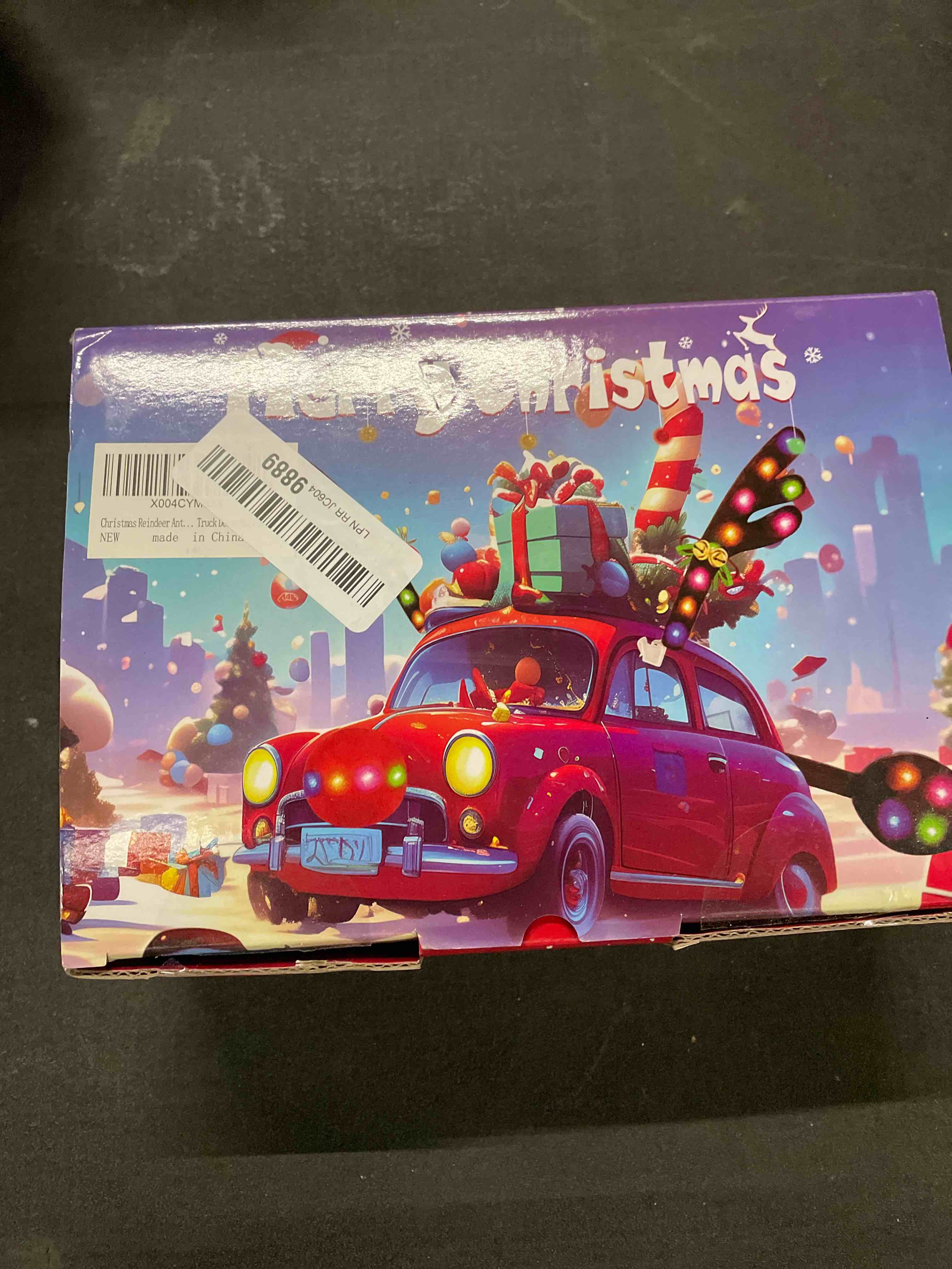 Condition photo showing Good Condition for Christmas Reindeer Antlers Car Decoration Kit, LED Lights Nose Vehicle with Jingle Bells Rudolph, Auto Holiday Accessories for SUV Van Truck Decor Multicolor