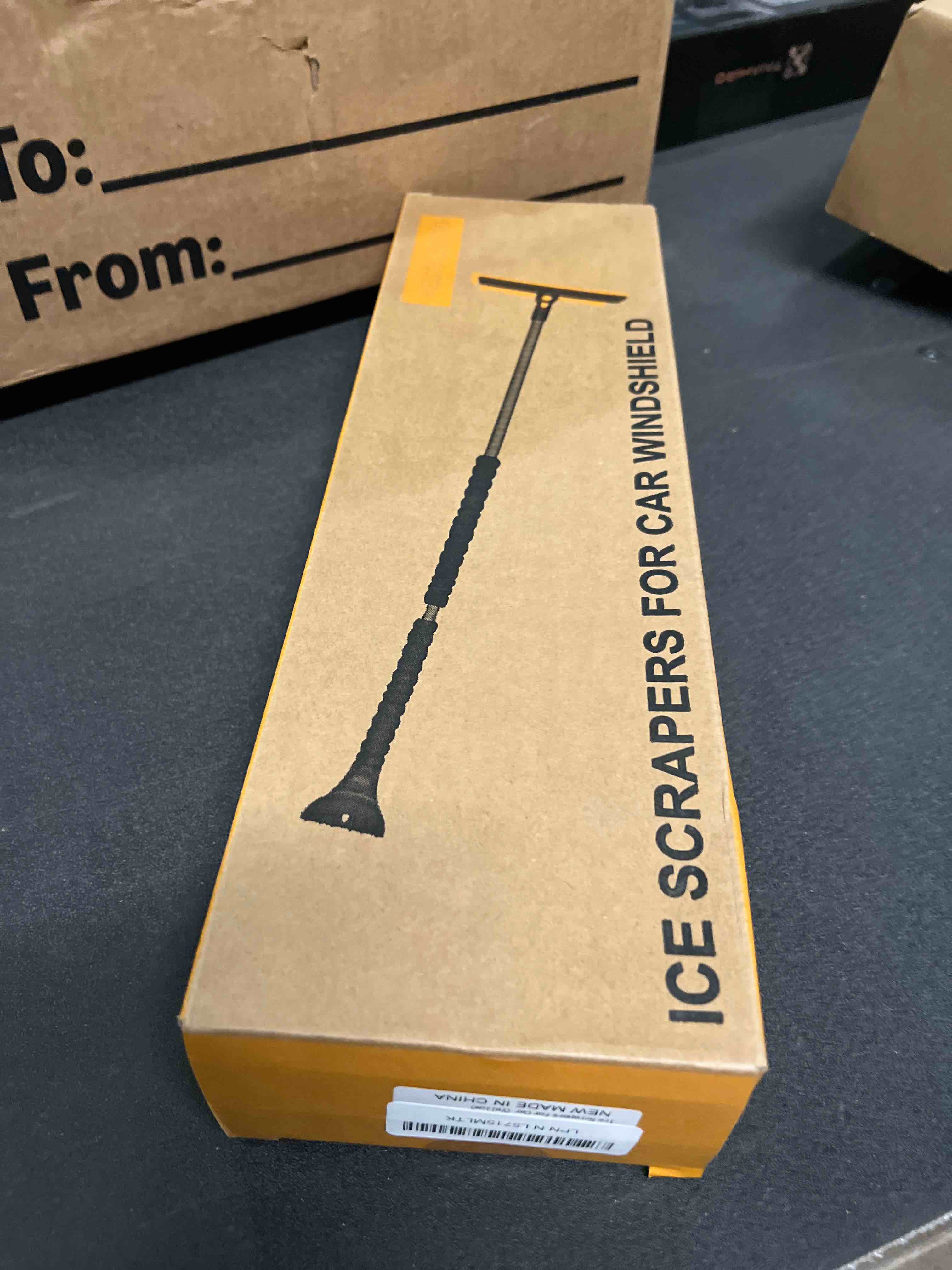 Condition photo showing Good Condition for helloleiboo 2025 Extra Long 55.7" Ice Scrapers for Car Windshield Multi-Functional Detachable Car Ice Scraper with Foam Grip and 270° Pivoting Brush Head Snow Brush for SUV Truck Auto(Yellow)