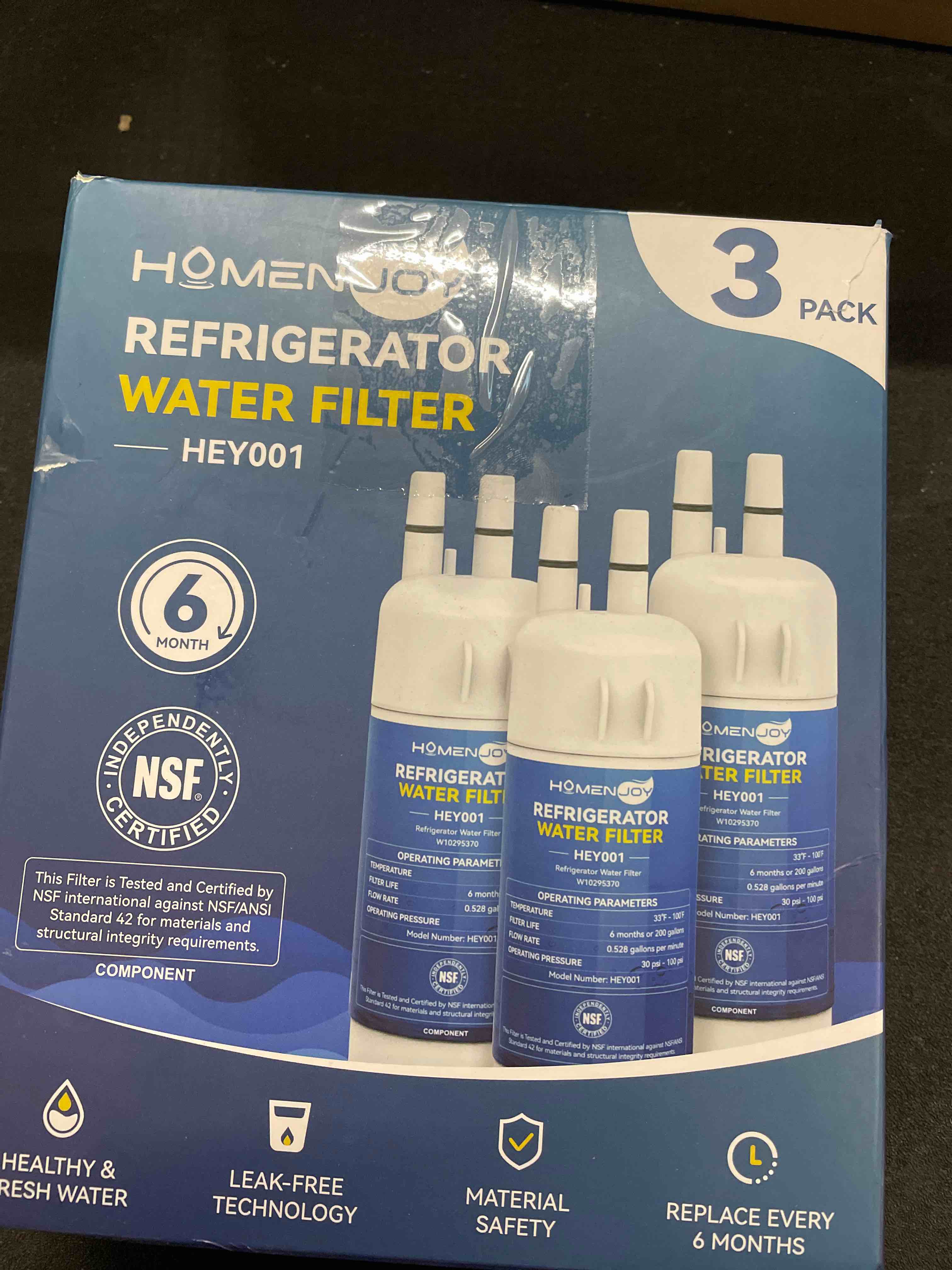 Condition photo showing Good Condition for W10295370A Water Filter Replacement Compatible with Whirlpool EDR1RXD1, Everydrop Filter 1, EDR1RXD1B, WHR1RXD1, W10276924, W10291030, 9930 9930P 46-9930 46-9081 9081 P8RFWB2L, 3 Pack