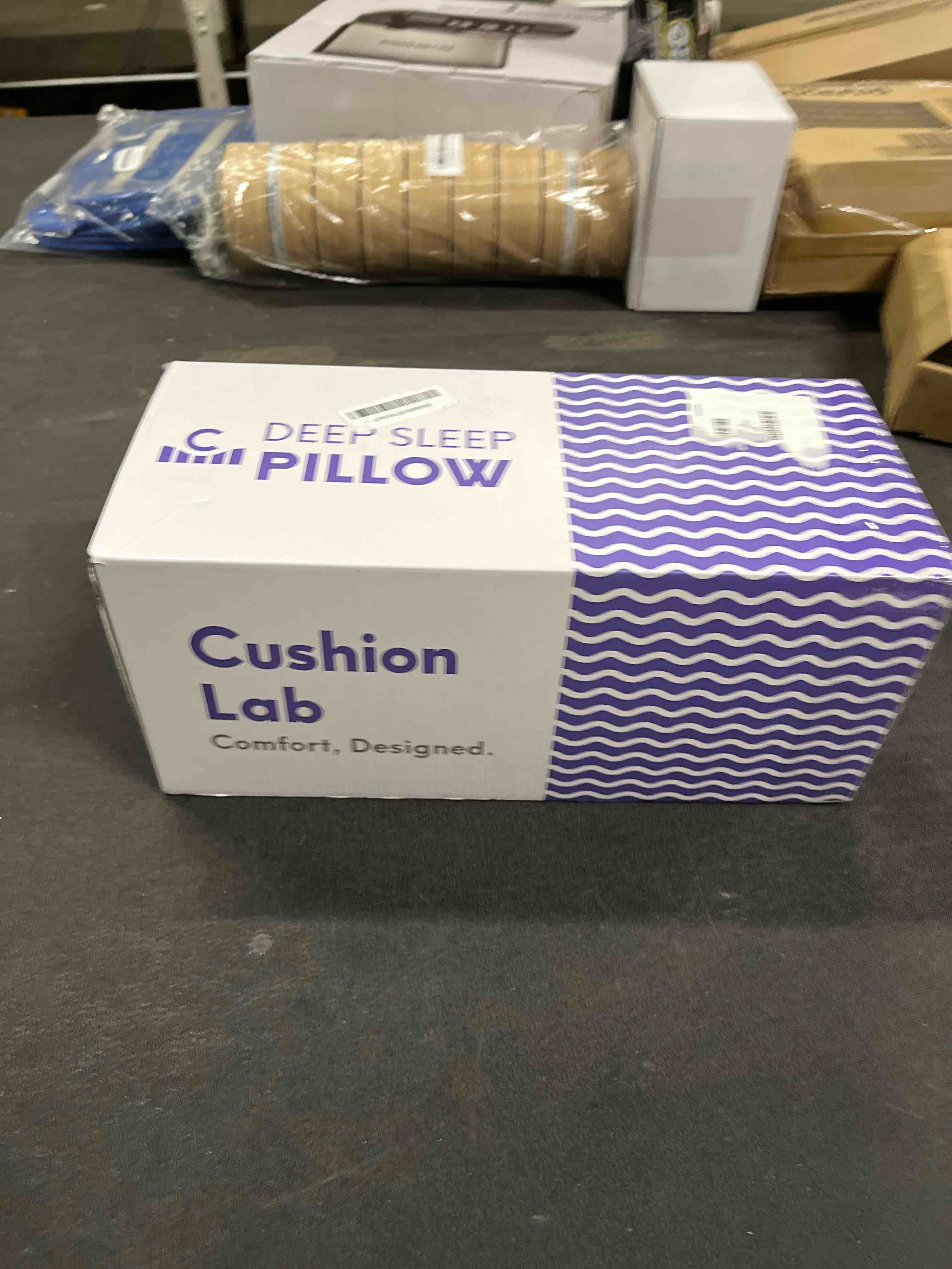 Condition photo showing Good Condition for C CUSHION LAB Deep Sleep Pillow, Patented Ergonomic Contour Design for Side & Back Sleepers, Orthopedic Cervical Shape Gently Cradles Head & Provides Neck Support & Shoulder Pain Relief - Calm Grey