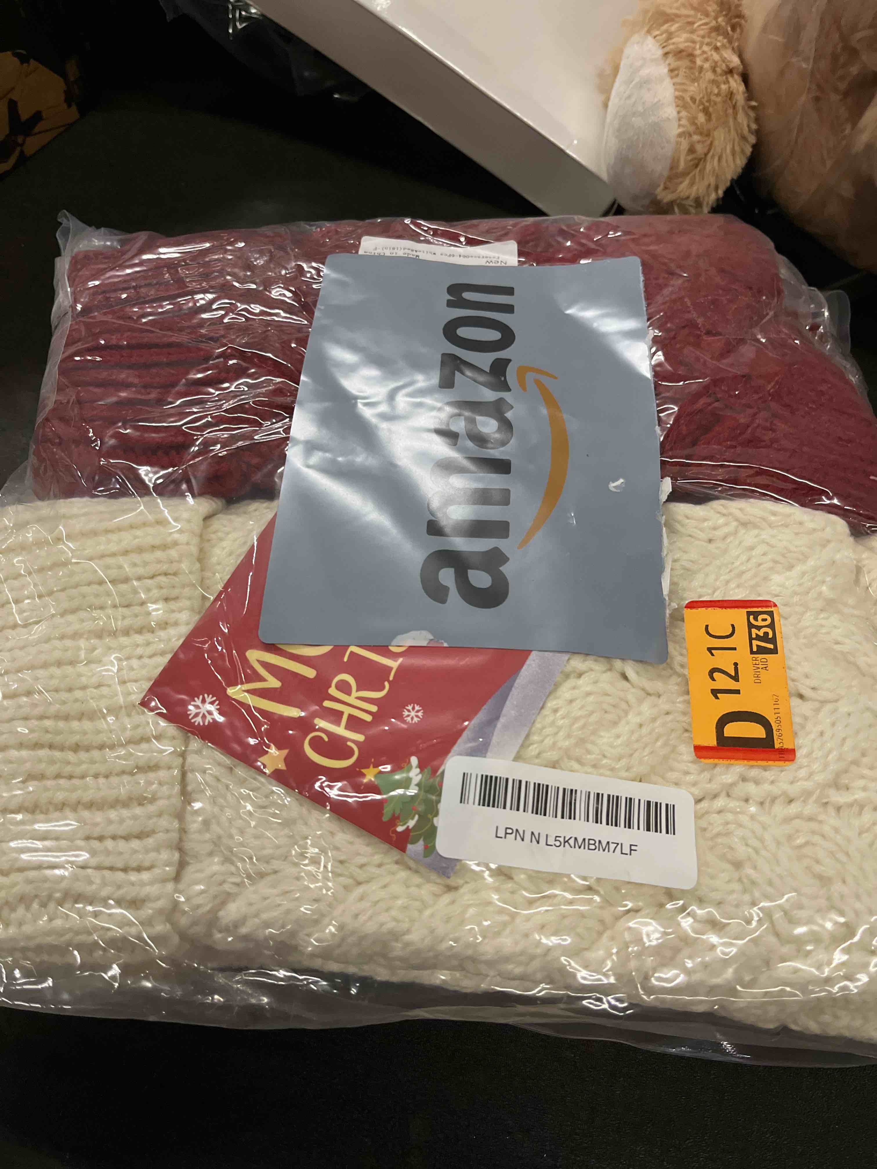 Condition photo showing Good Condition for Fesciory 18 Inches Christmas Stockings Bulk, 4 Pack Large Size Cable Knitted Fireplace Hanging Stockings for Family Holiday Xmas Party Decorations, Burgundy&Ivory White Burgundy,ivory Length 18",Pack 4