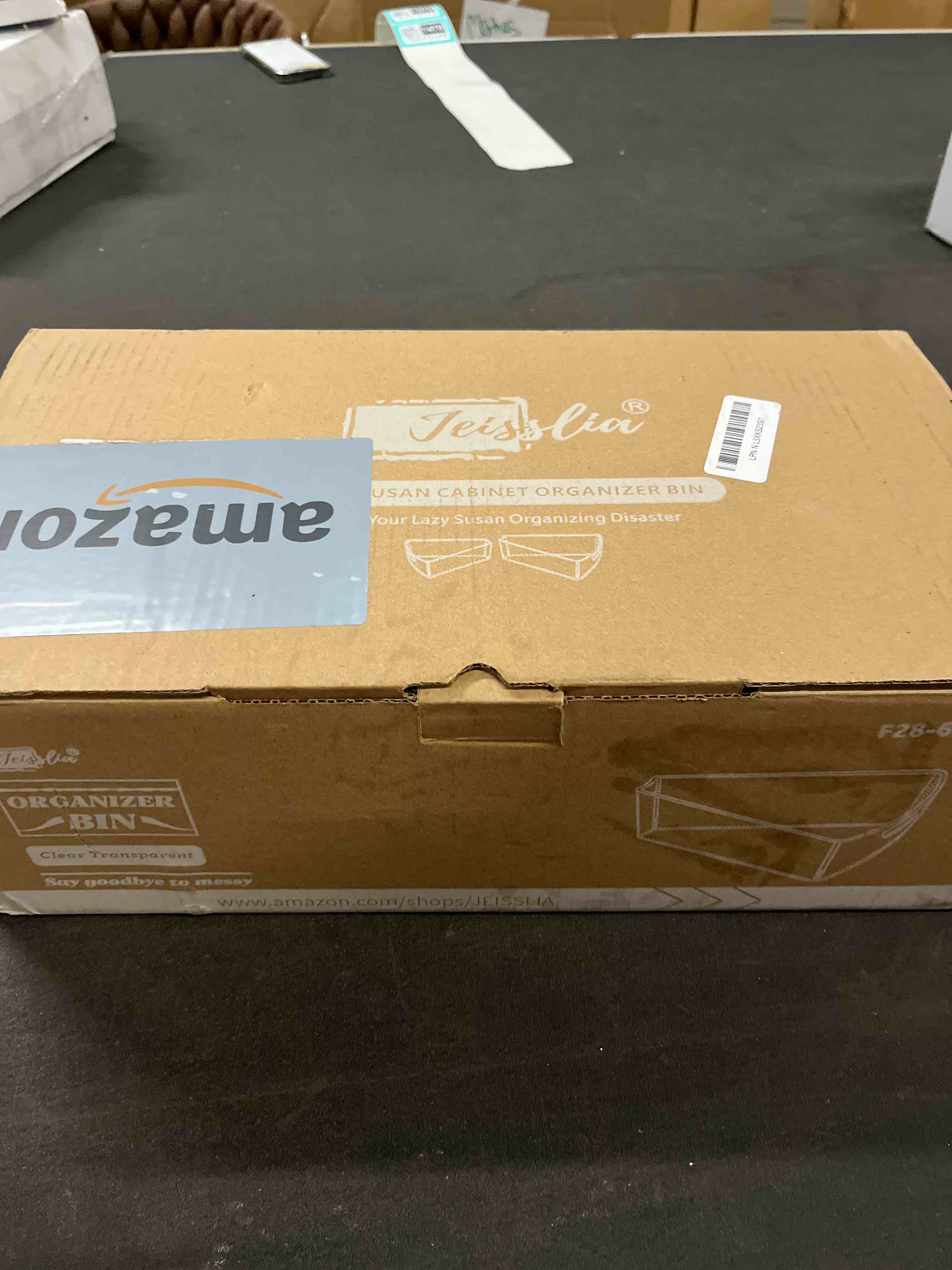 Condition photo showing Good Condition for Lazy Susan Cabinet Organizer Bins for 26"/ 28"/ 32" Diameter Corner Organizer, Plastic Cabinet Storage Bin, 1/8 Wedge - Food Safe, BPA Free, with Non-Slip Pads (for 28" Diameter, 6 Pack) For 28" Lazy Susan- 6 Pack