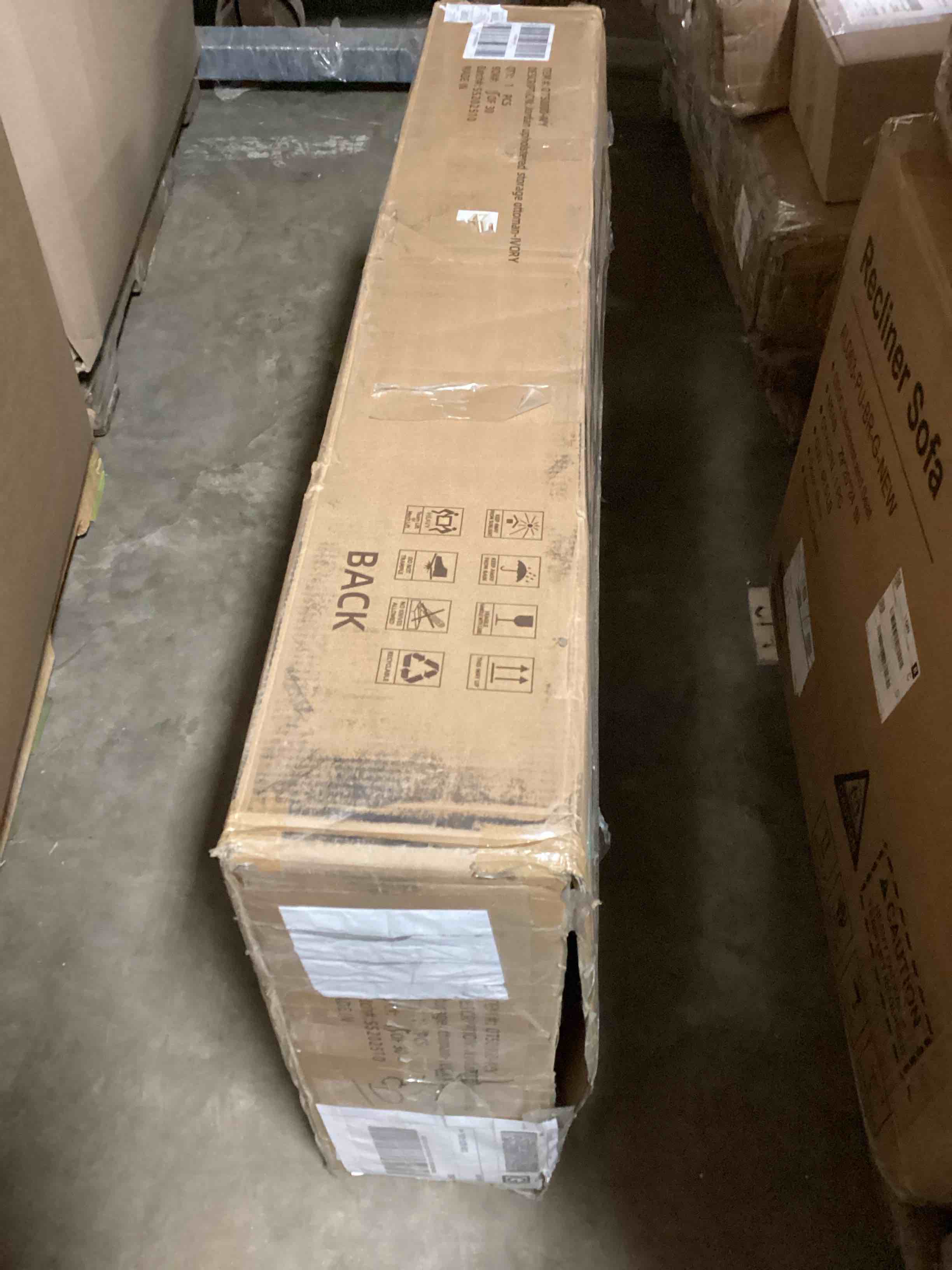 Condition photo showing Good Condition for Clymer 47.5" Wide Tufted Rectangle Cocktail Ottoman with Storage Tray