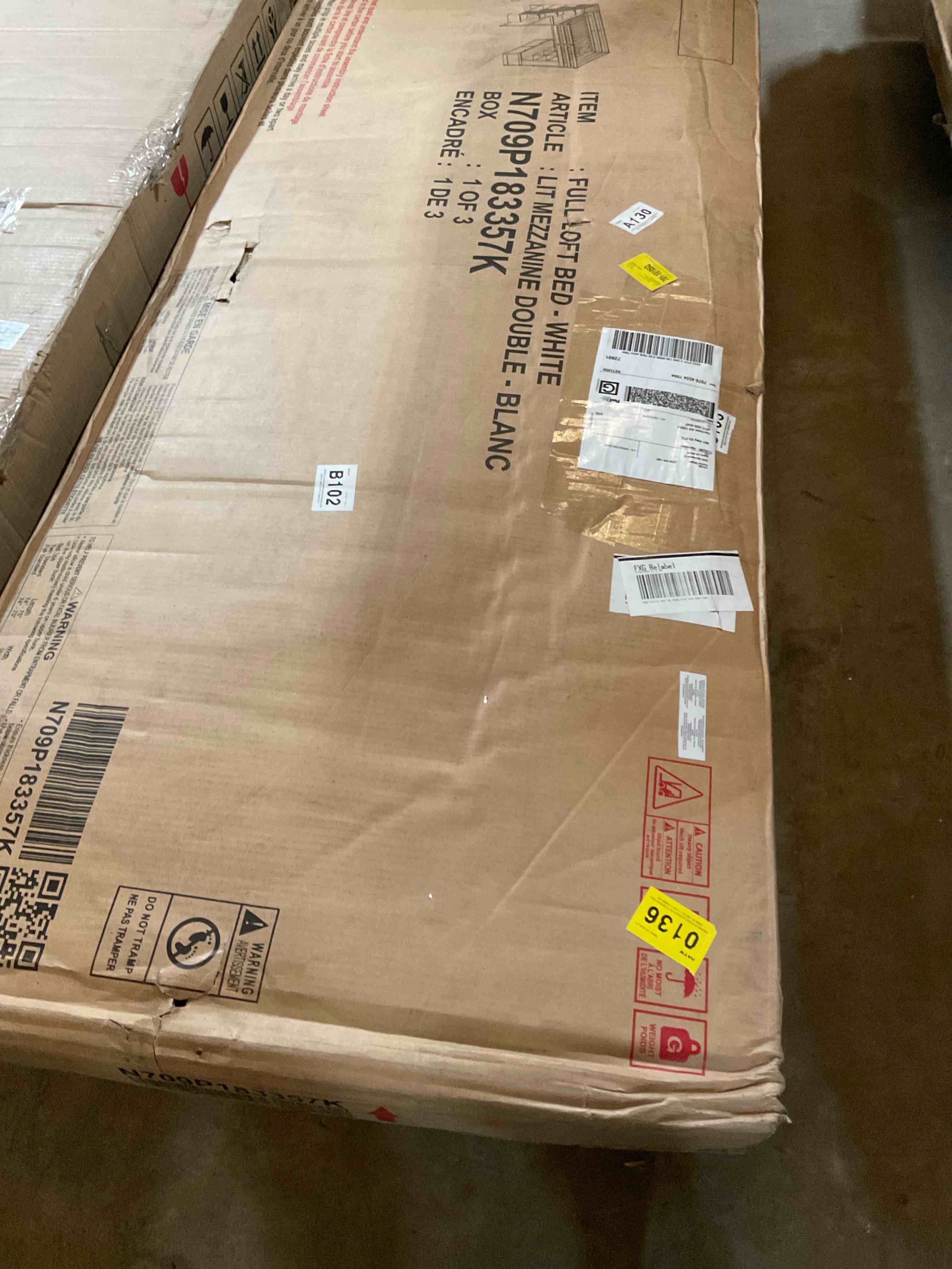 Condition photo showing Good Condition for Full Size Loft Bed with Desk and Shelves, Two Built-in Drawers, Storage Staircase