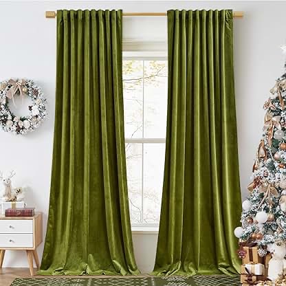 green curtains