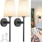 16.5" rechargeable dimmable wall sconce with remote \u0026 bulbs