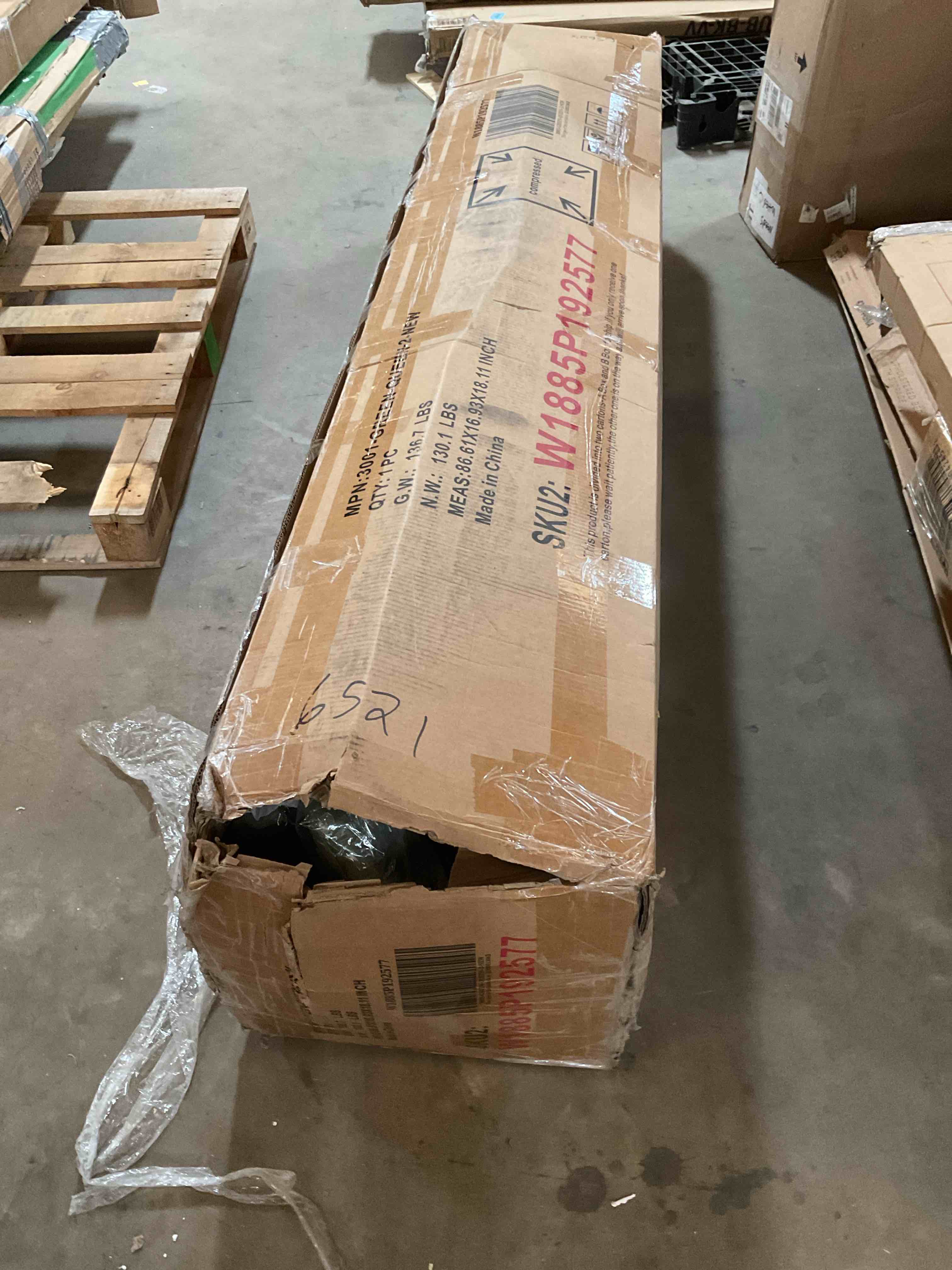 Condition photo showing Good Condition for Upholstered Platform Bed with Oversized Padded Backrest