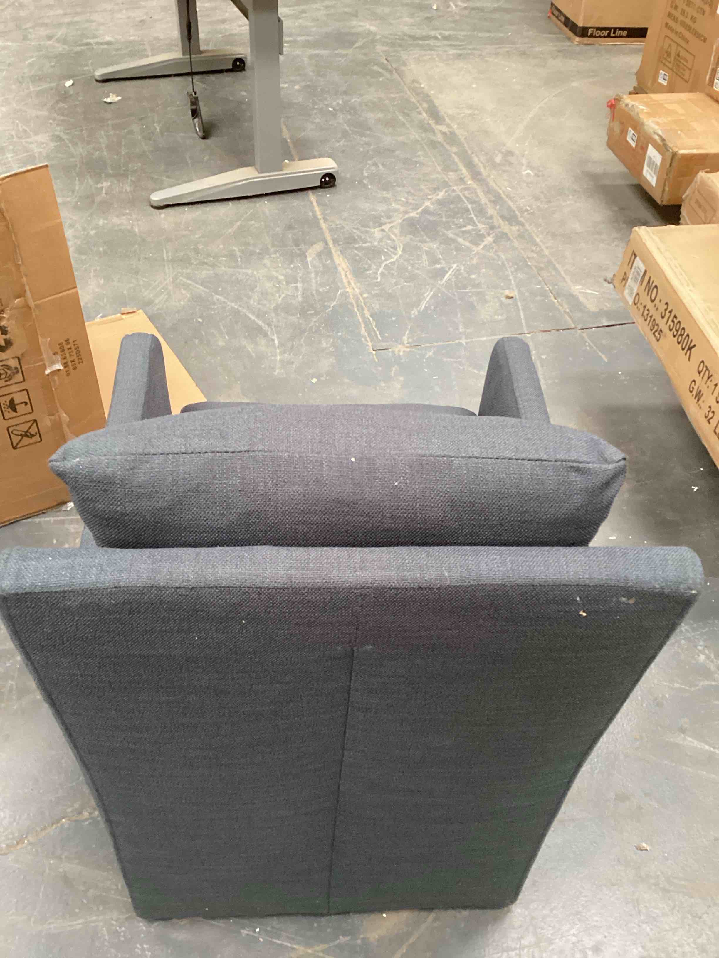 Condition photo showing Good Condition for Blue Lounge chair with rollers 