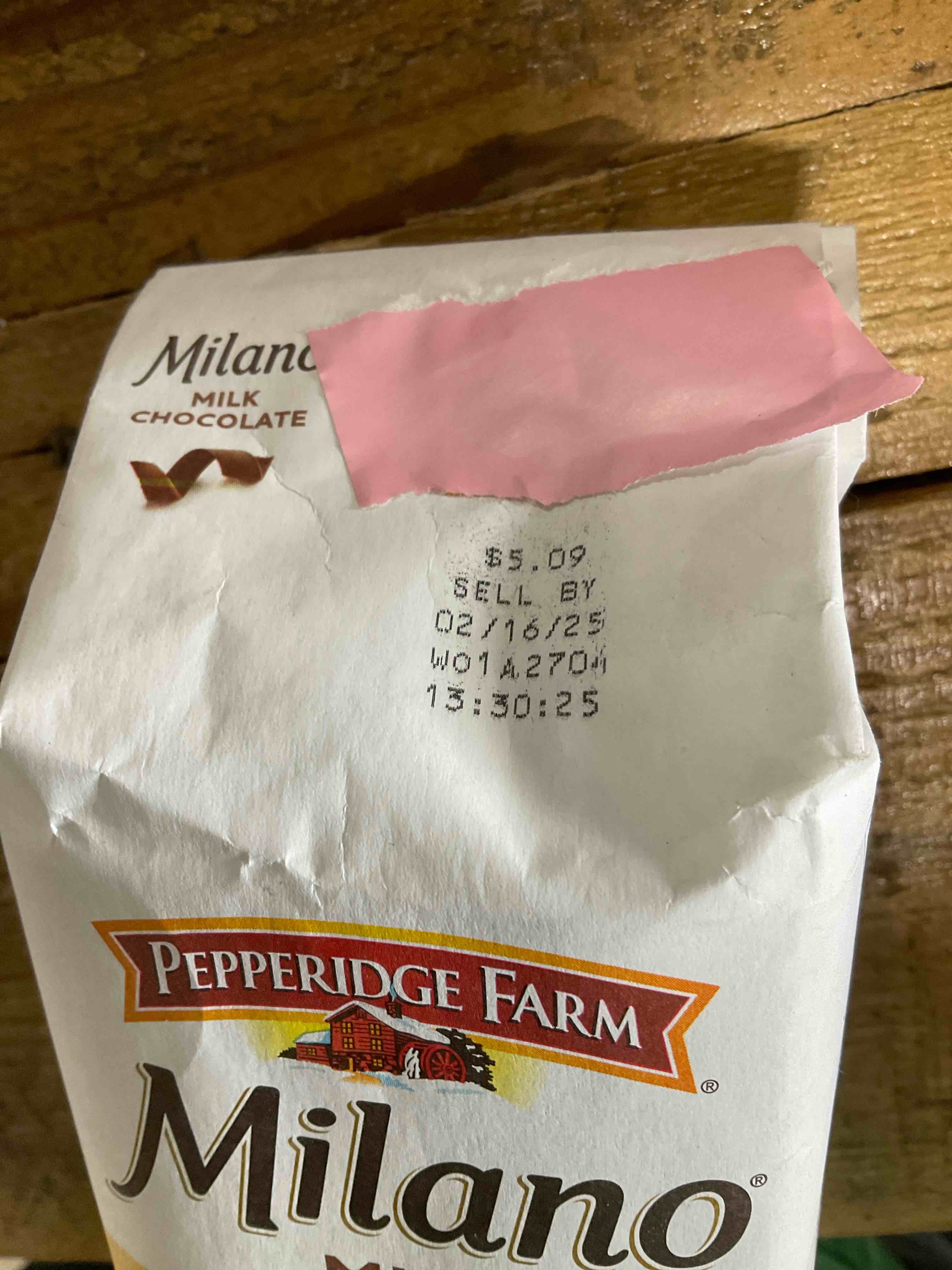 Condition photo showing New/Like New for Pepperidge Farm Milano Milk Chocolate Cookies, 6 OZ Bag (15 Cookies)