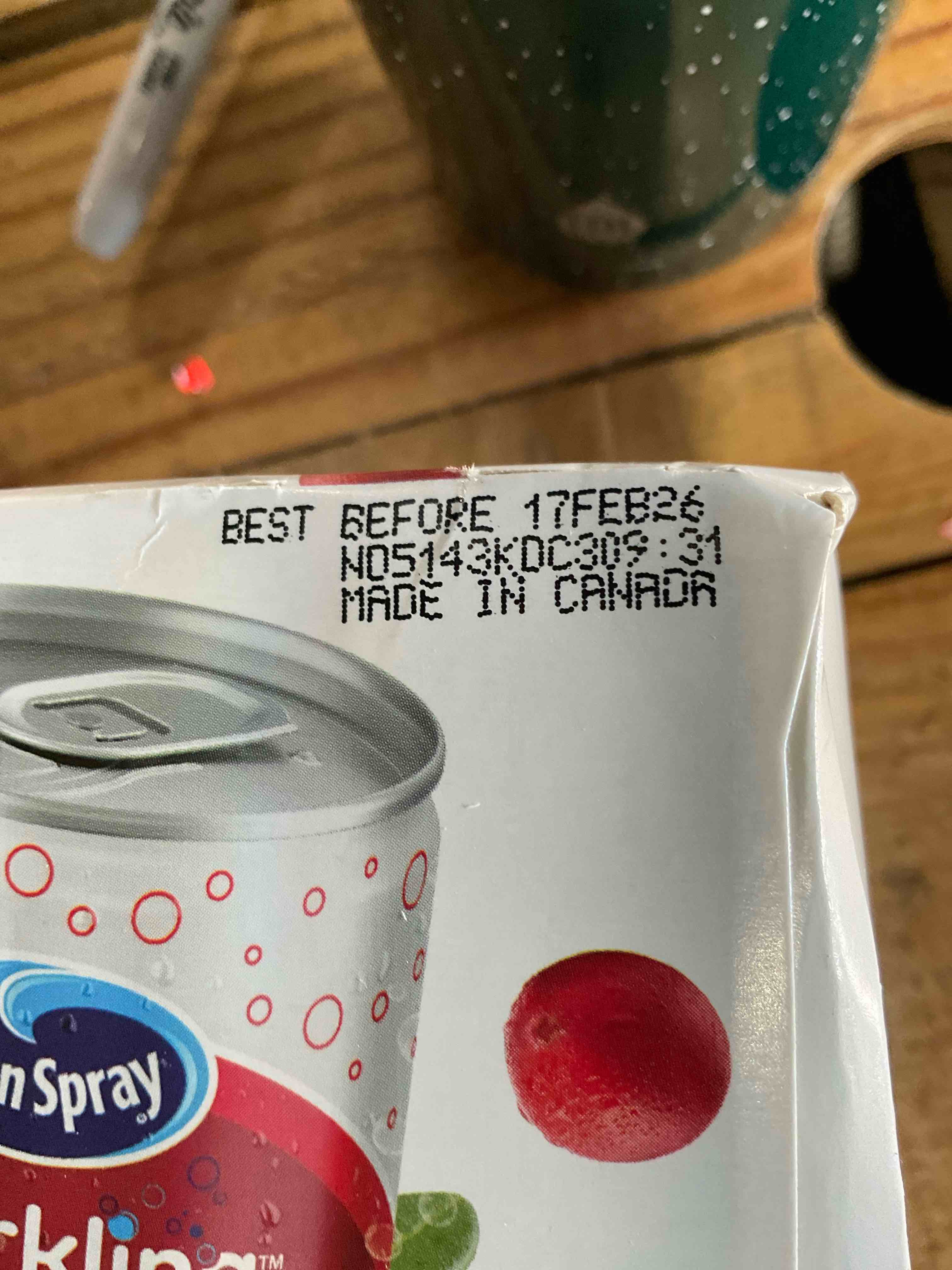 OCEAN SPRAY, SPARKLING DIET, CRANBERRY JUICE, BEVERAGE FOUR PACK