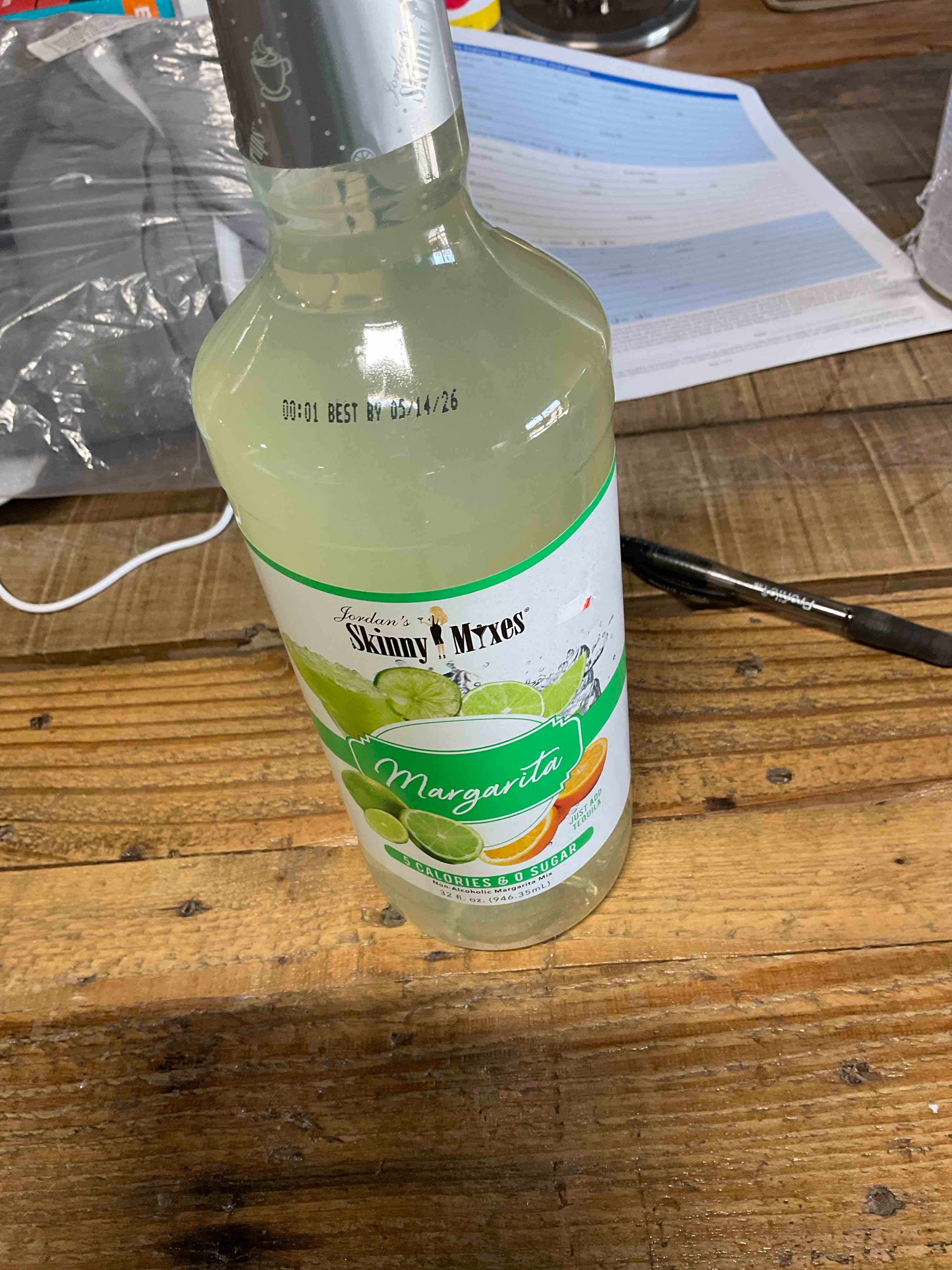 Condition photo showing New/Like New for Jordan's Skinny Mixes Sugar Free Margarita Mix, Flavored Cocktail Mixer for Drinks, Fresh Lime Drink