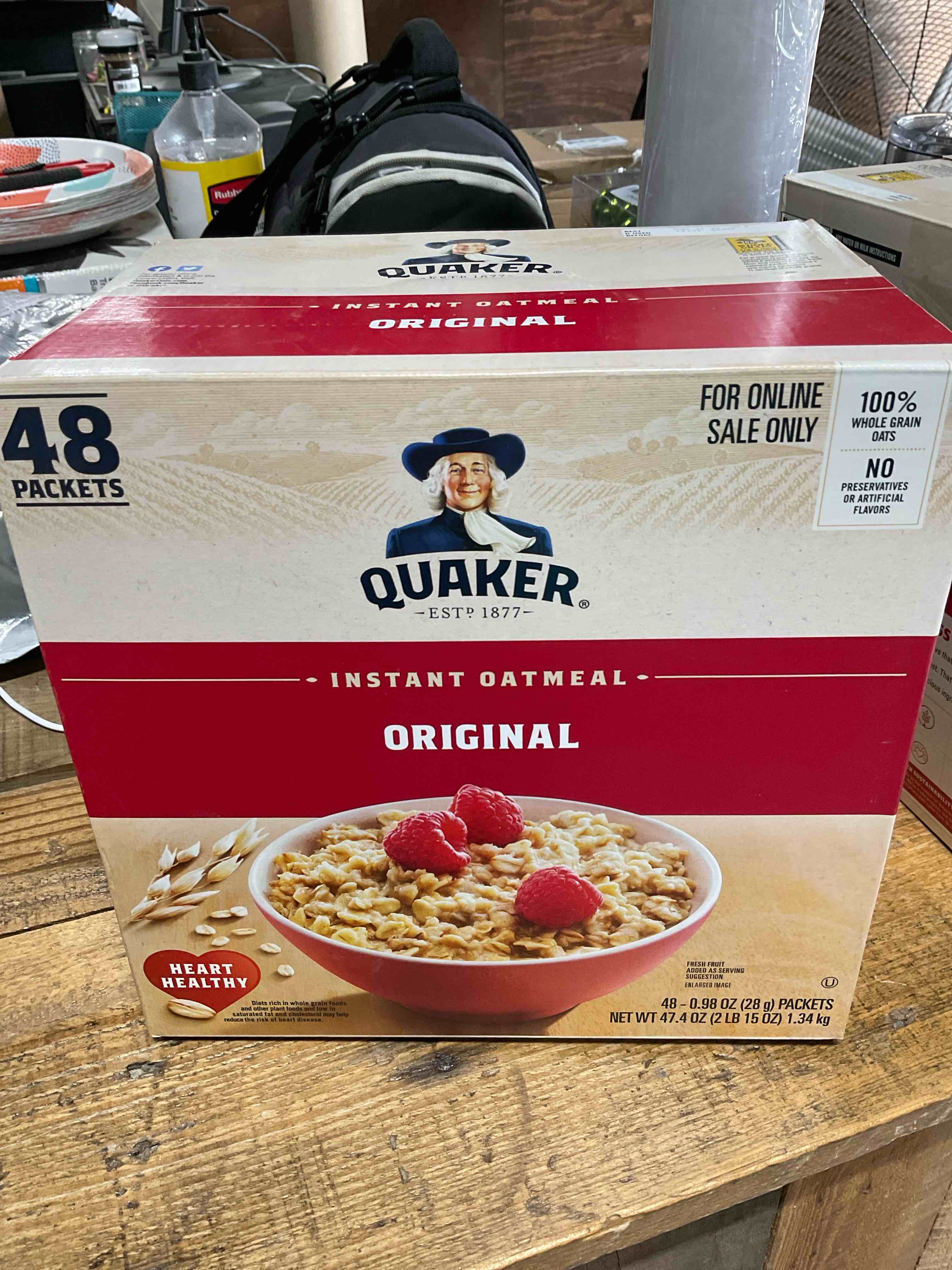 Condition photo showing New/Like New for QUAKER, INSTANT OATMEAL ORIGINAL 48 PACK