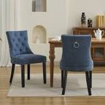 Velvet Upholstered Wingback Dining Chair