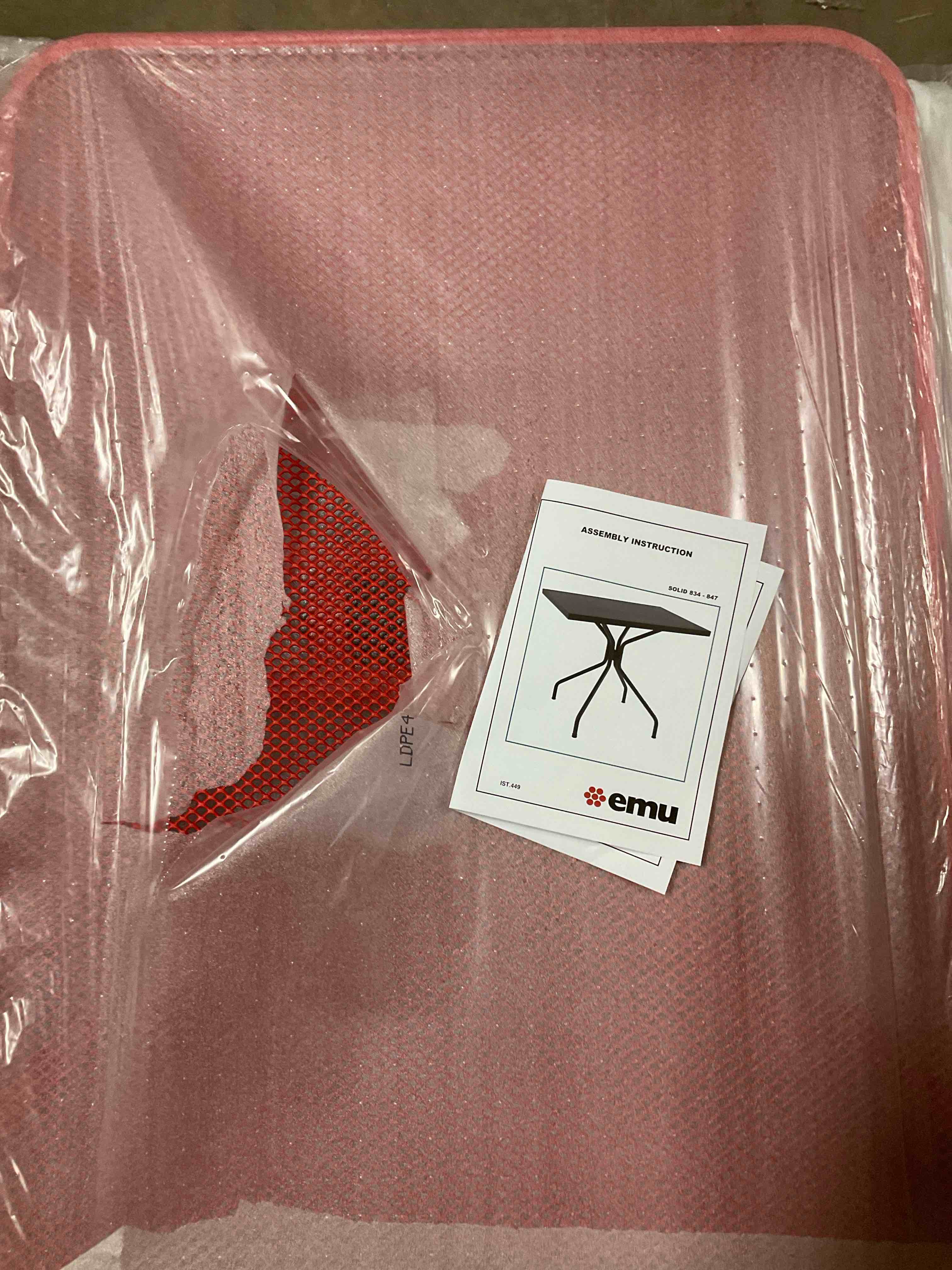 emu orange fold out table 