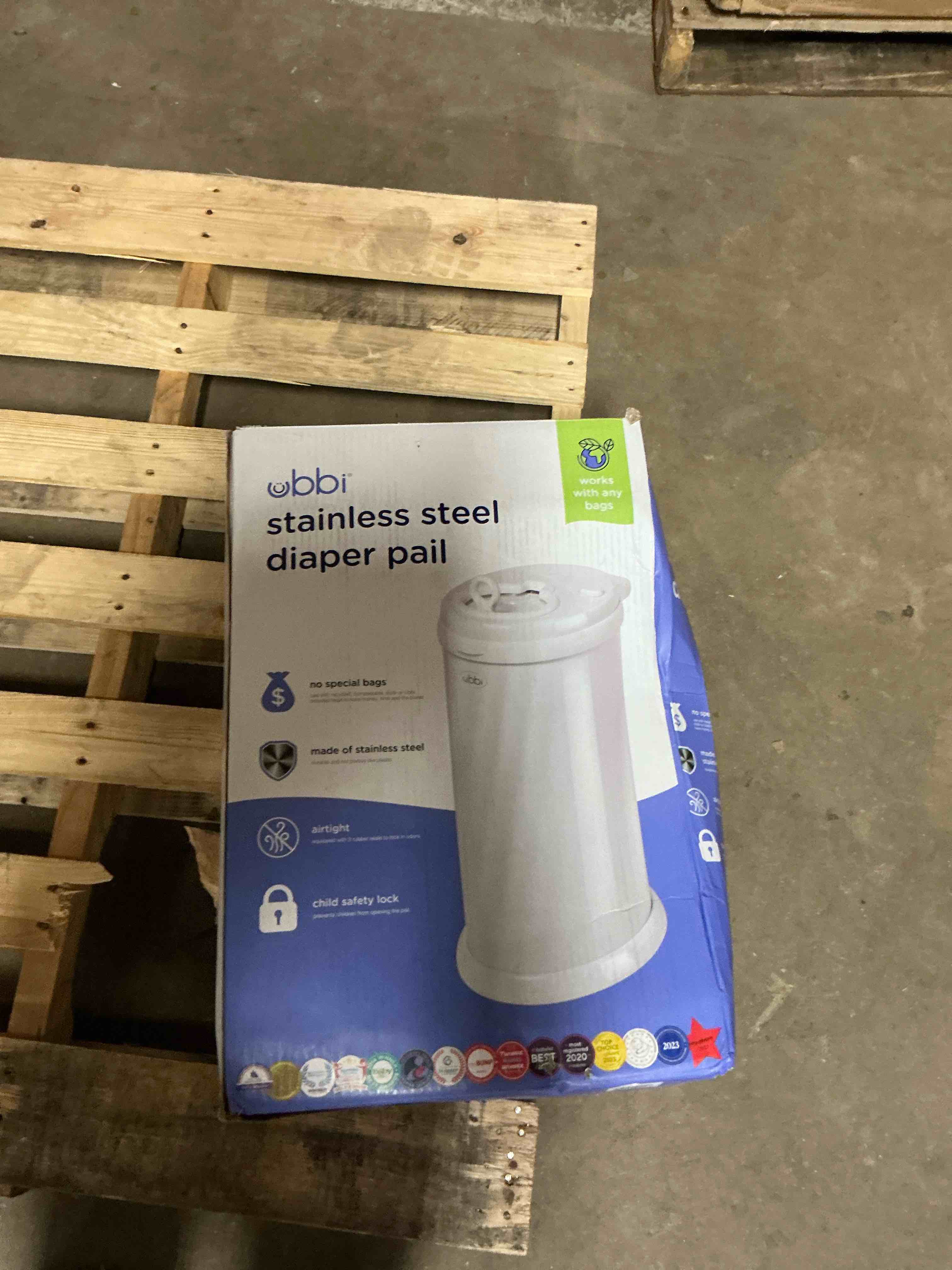 Ubbi Steel Diaper Pail - White