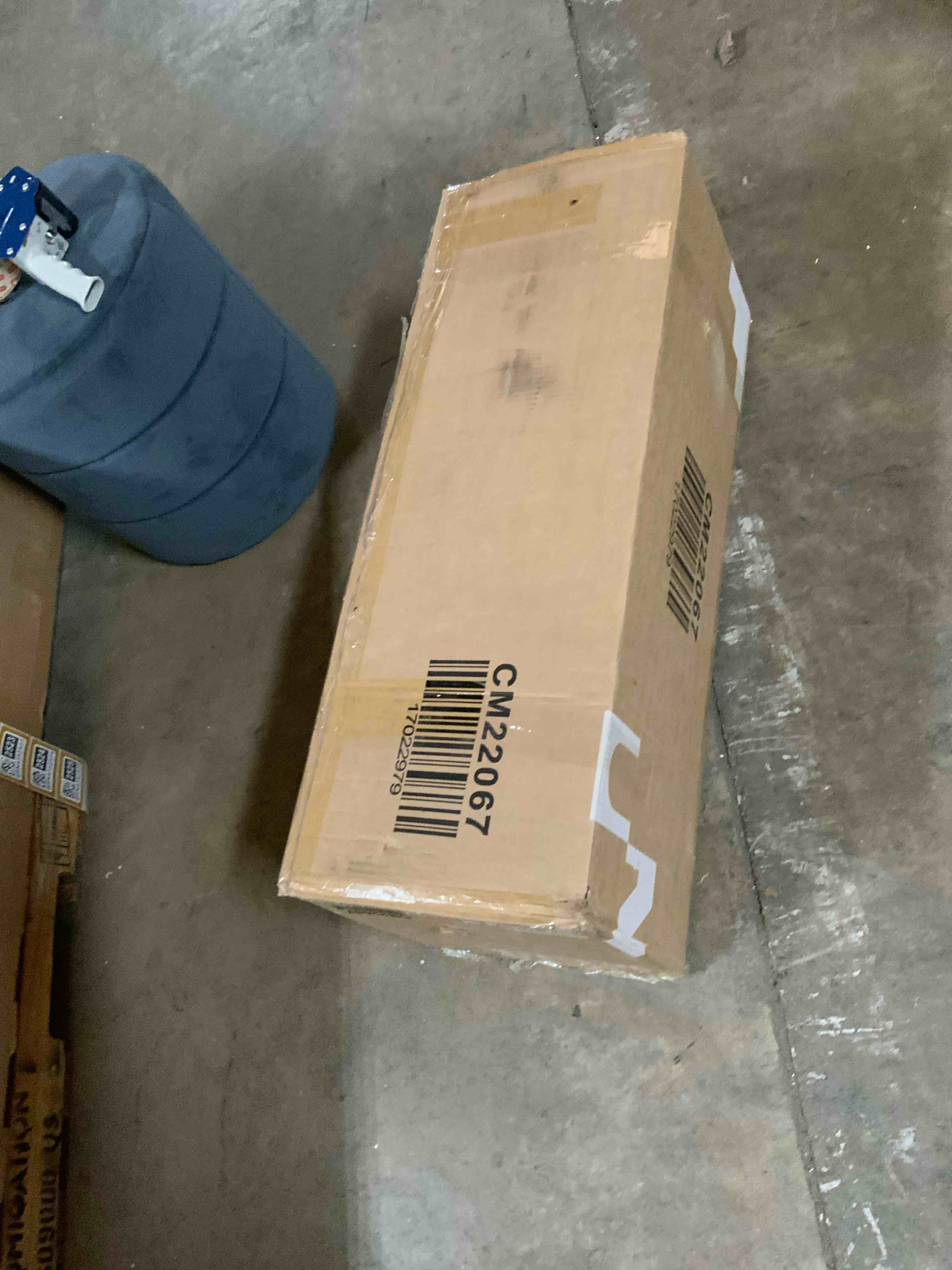 Condition photo showing As Is for mid-size snowy Christmas tree