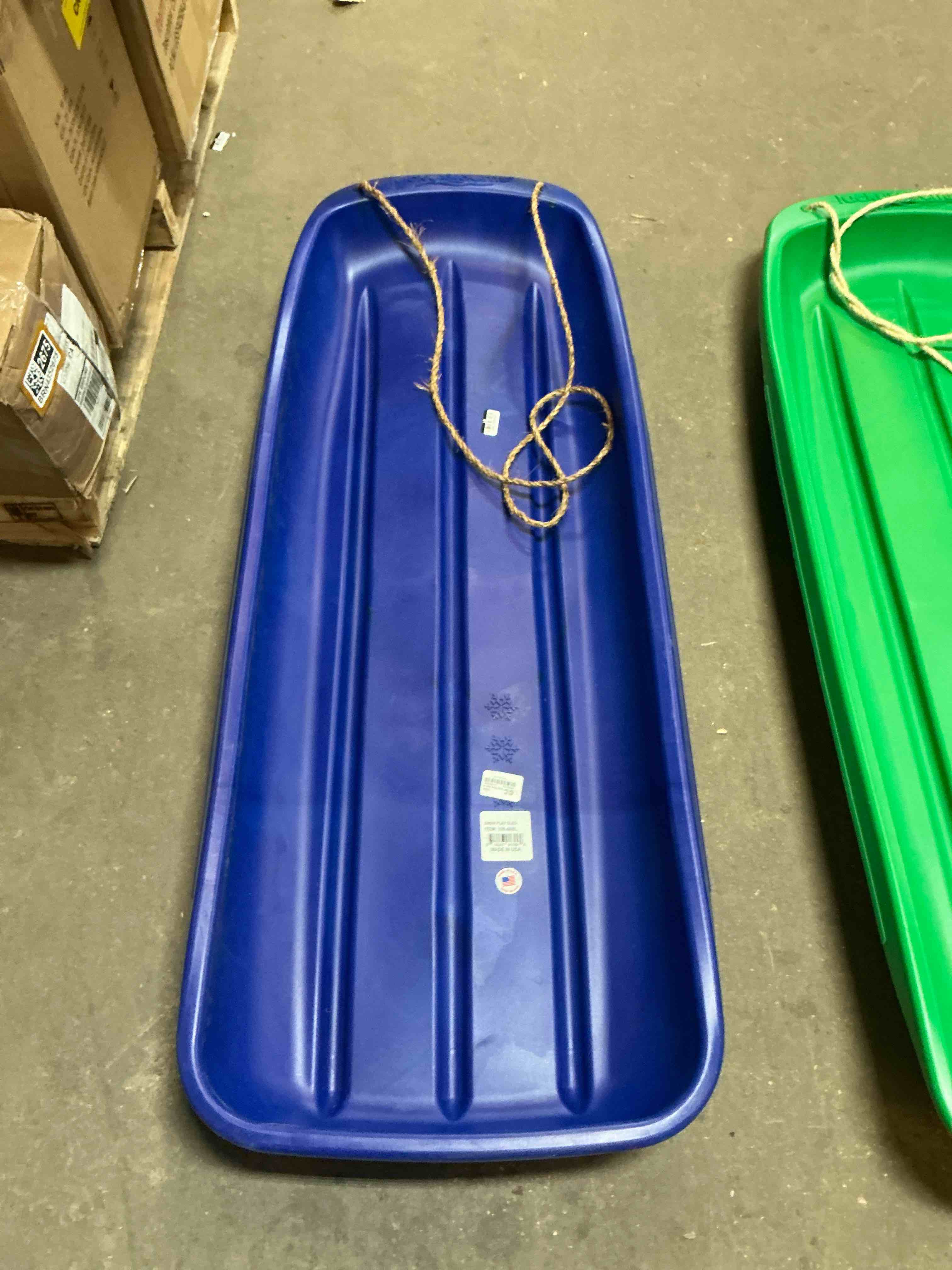 Condition photo showing Good Condition for Lucky Bums Snow Kids Boys Girls Toboggan Sled  Blue  48 In.