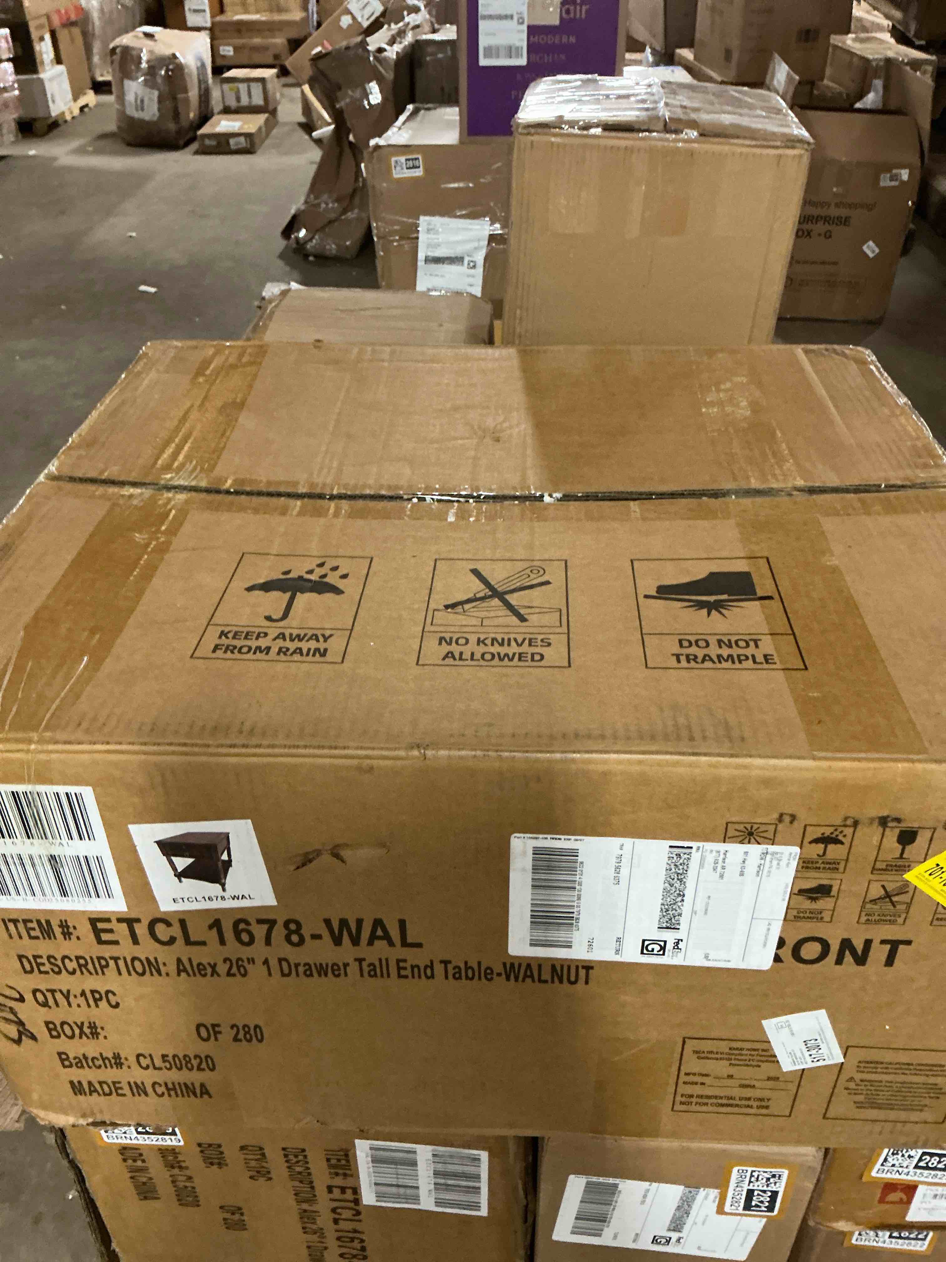 Condition photo showing Good Condition for Sessoms Traditional 20"W Solid Wood 1-Drawer End Table with Built-in Charging Station