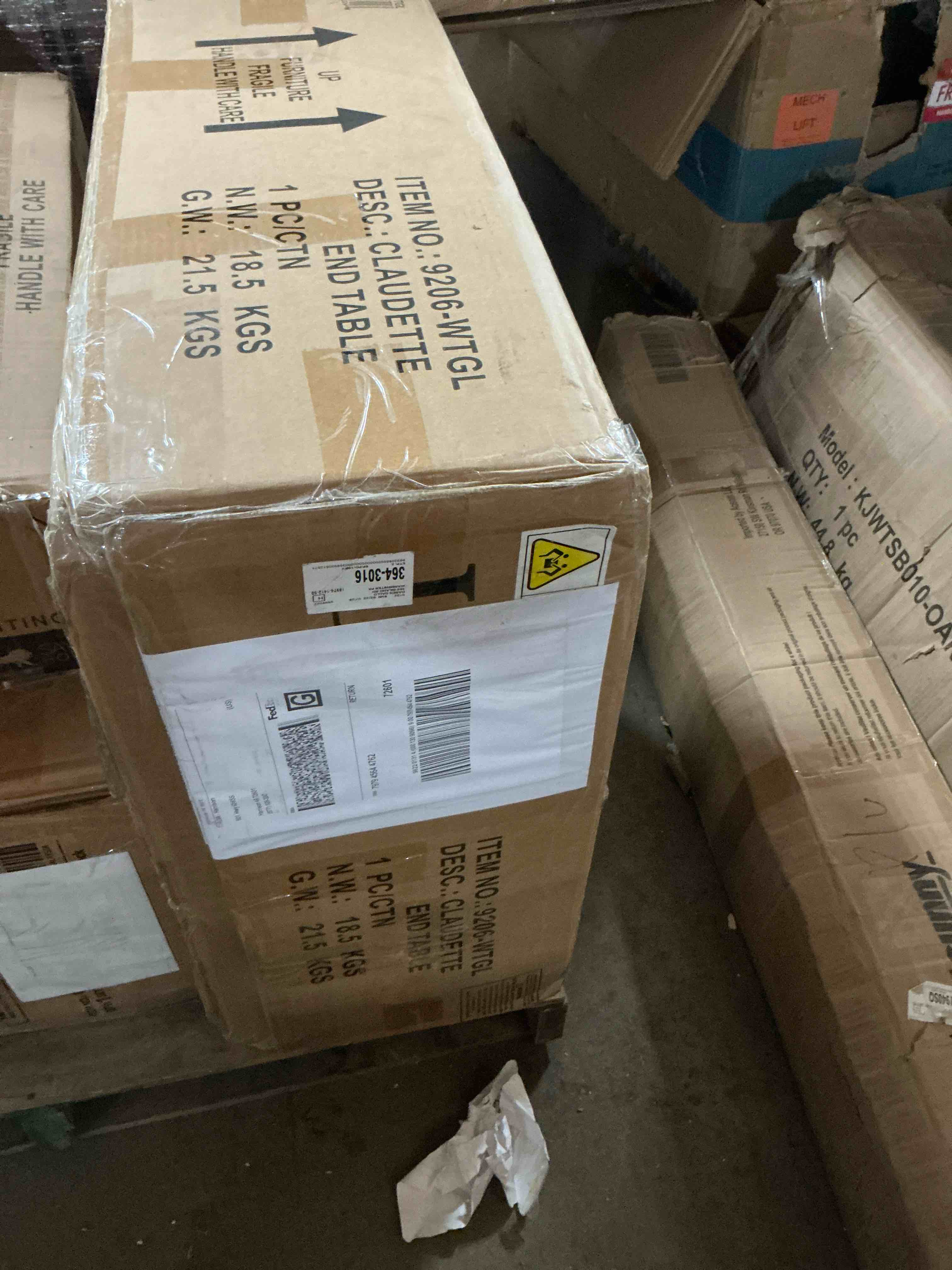 Condition photo showing Good Condition for Balisier Mixed Metal And Wood Drawer End Table, White/Gold