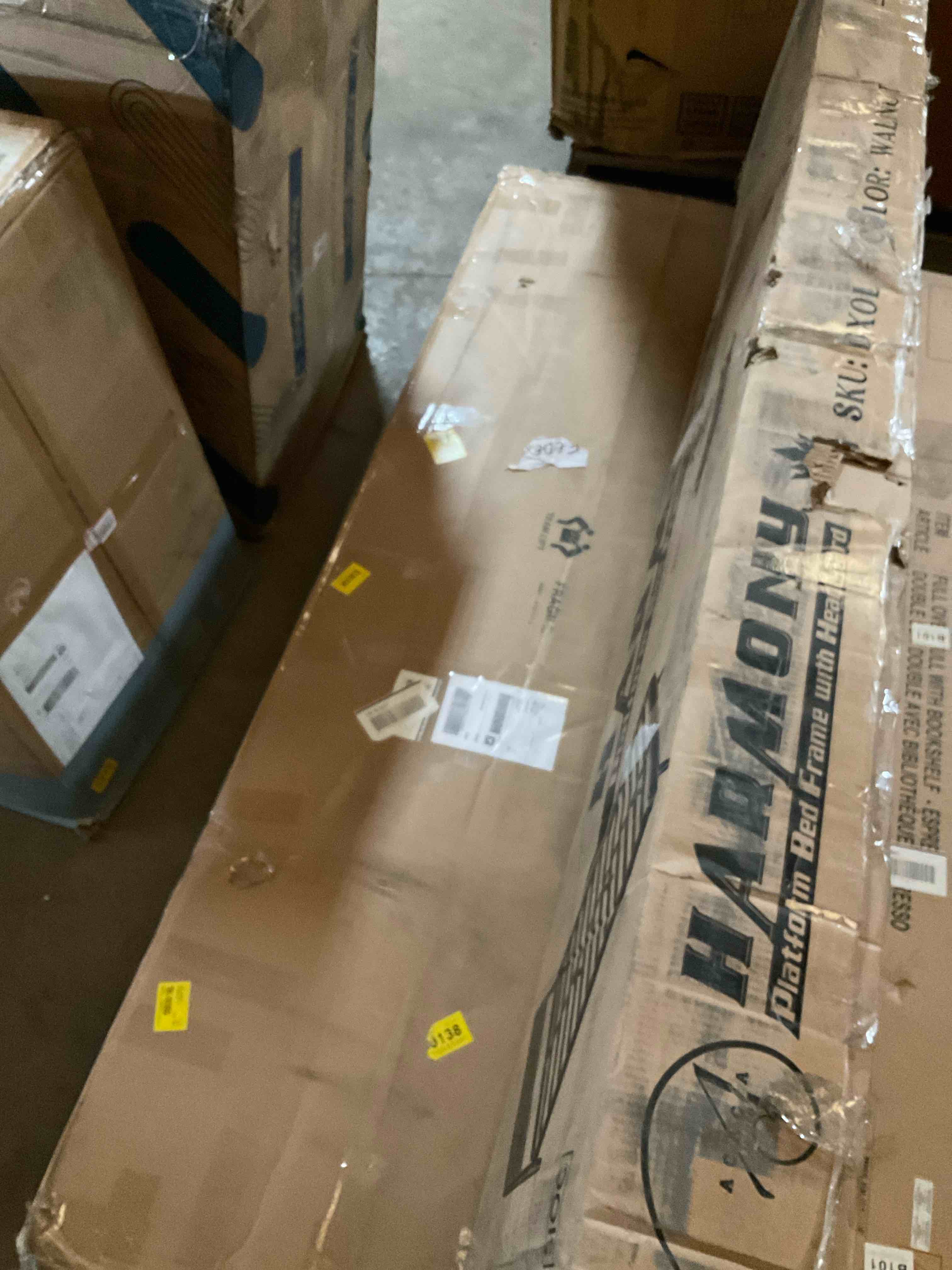 Condition photo showing Good Condition for Besan Solid Wood Boucle Upholstered Headboard Bed Frame