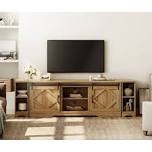 INCOMPLETE Farmhouse TV Stand With Sliding Barn Door , Entertainment Center With Adjustable Shelf And Storage Cabinets, Media Console Table For Living Room,Hallway