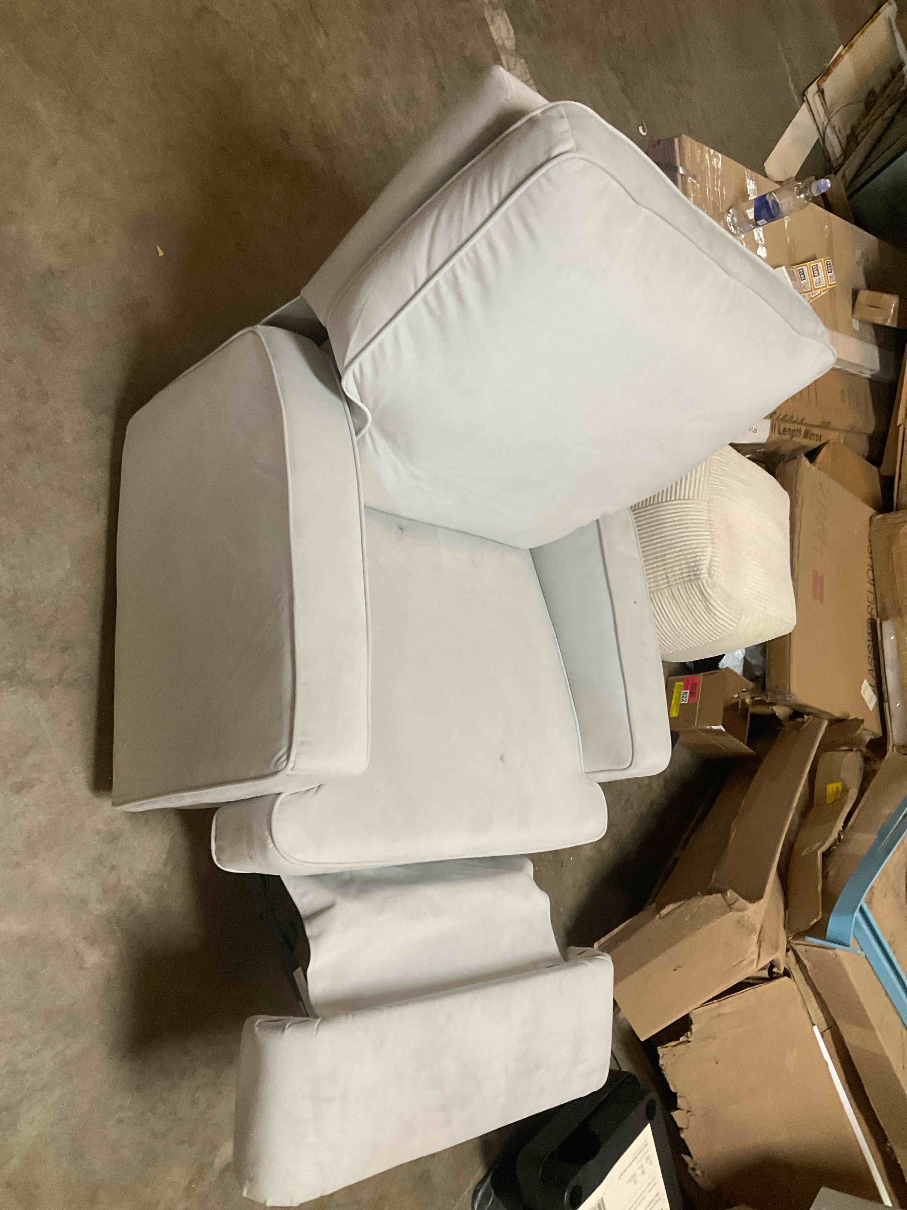 Condition photo showing Good Condition for grey recliner rocking chair