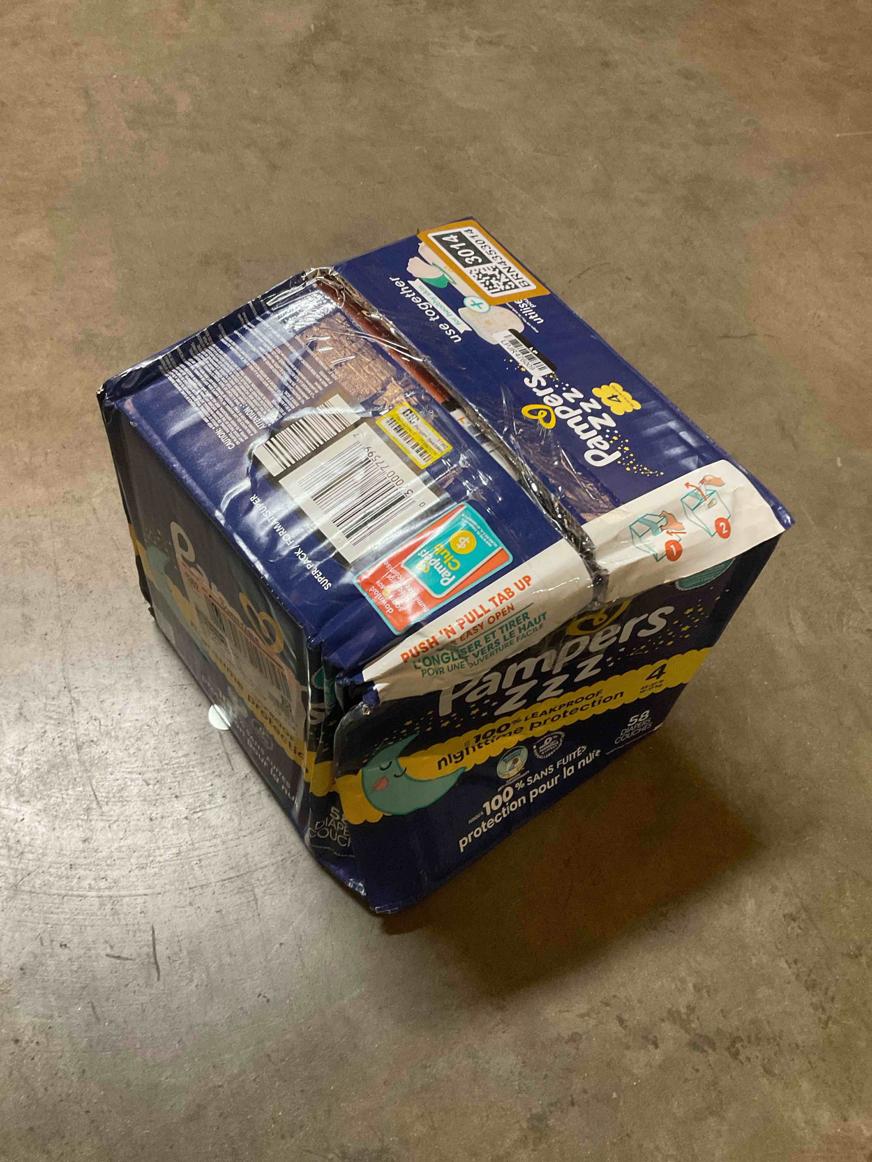 Condition photo showing Good Condition for pampers 58 count