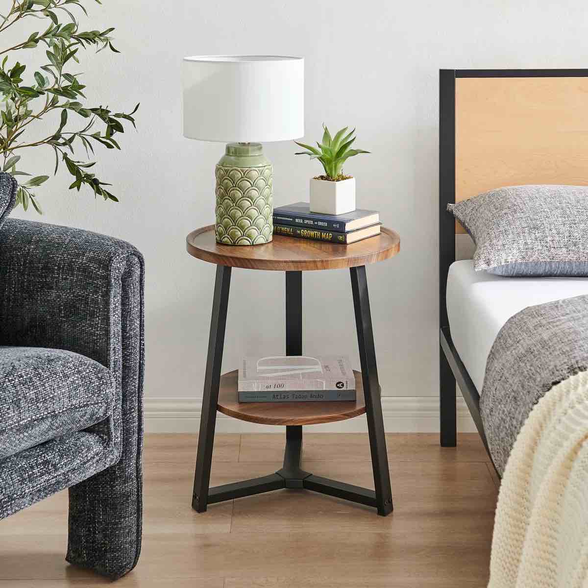 Zeltzin 2 Tier Round End Table