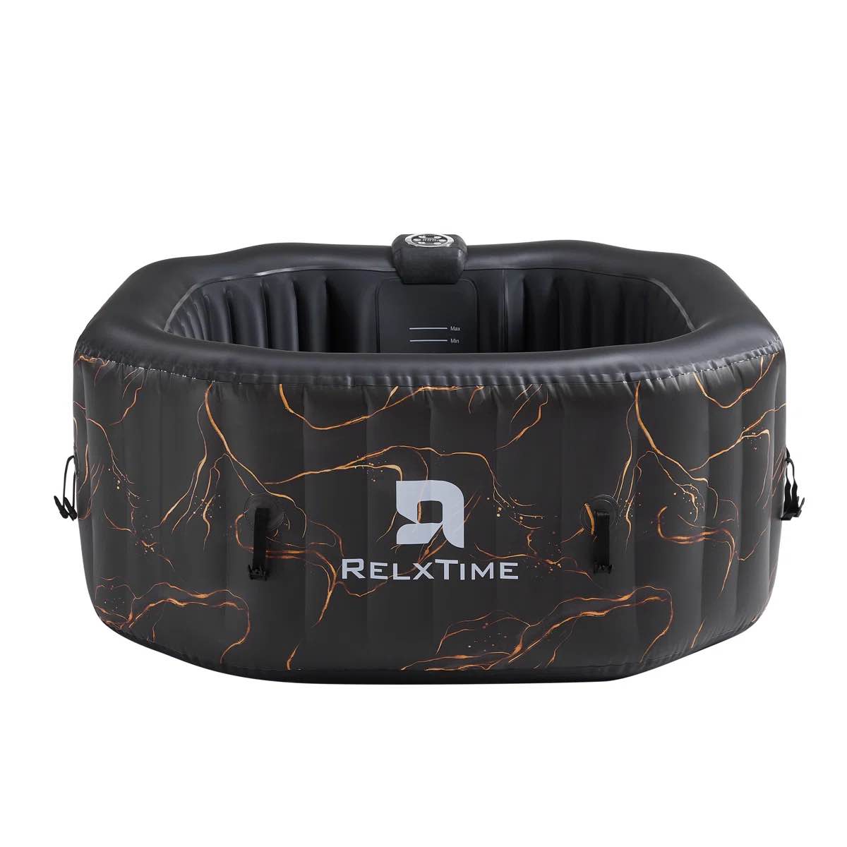 RELXTIME 4-6 Person Inflatable Hot Tub,Energy-saving Insulation Cover,Led Lamp, Portable Blow Up Hottub, Outdoor Spa With 130 Bubble Jets And Built In Heater Pump, 2 Filter Cartridges