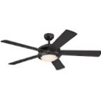 rolanda 52" 5-inch downrod mount ceiling fan with light kit and remote control
