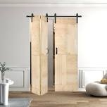 S Shape Solid Wood Bi-Fold Door With Hardware Track-Assembly Needed
